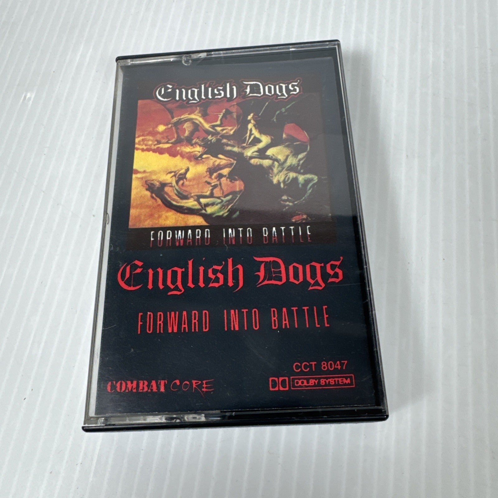 English Dogs Forward Into Battle Cassette Tape 1985 Combat Records