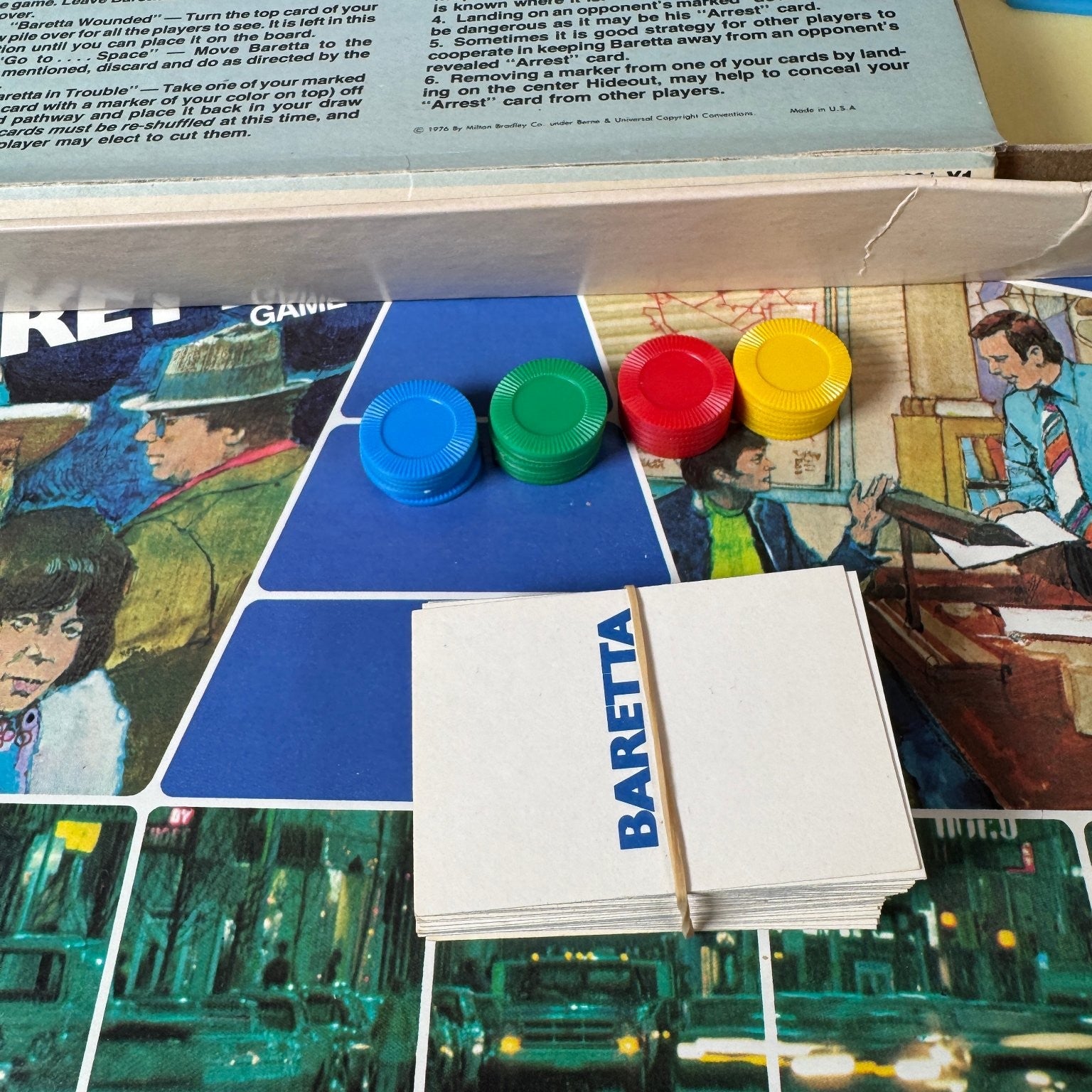 Baretta Milton Bradley Board Game Complete 2-4 Players Ages 8-14 Detective 1976