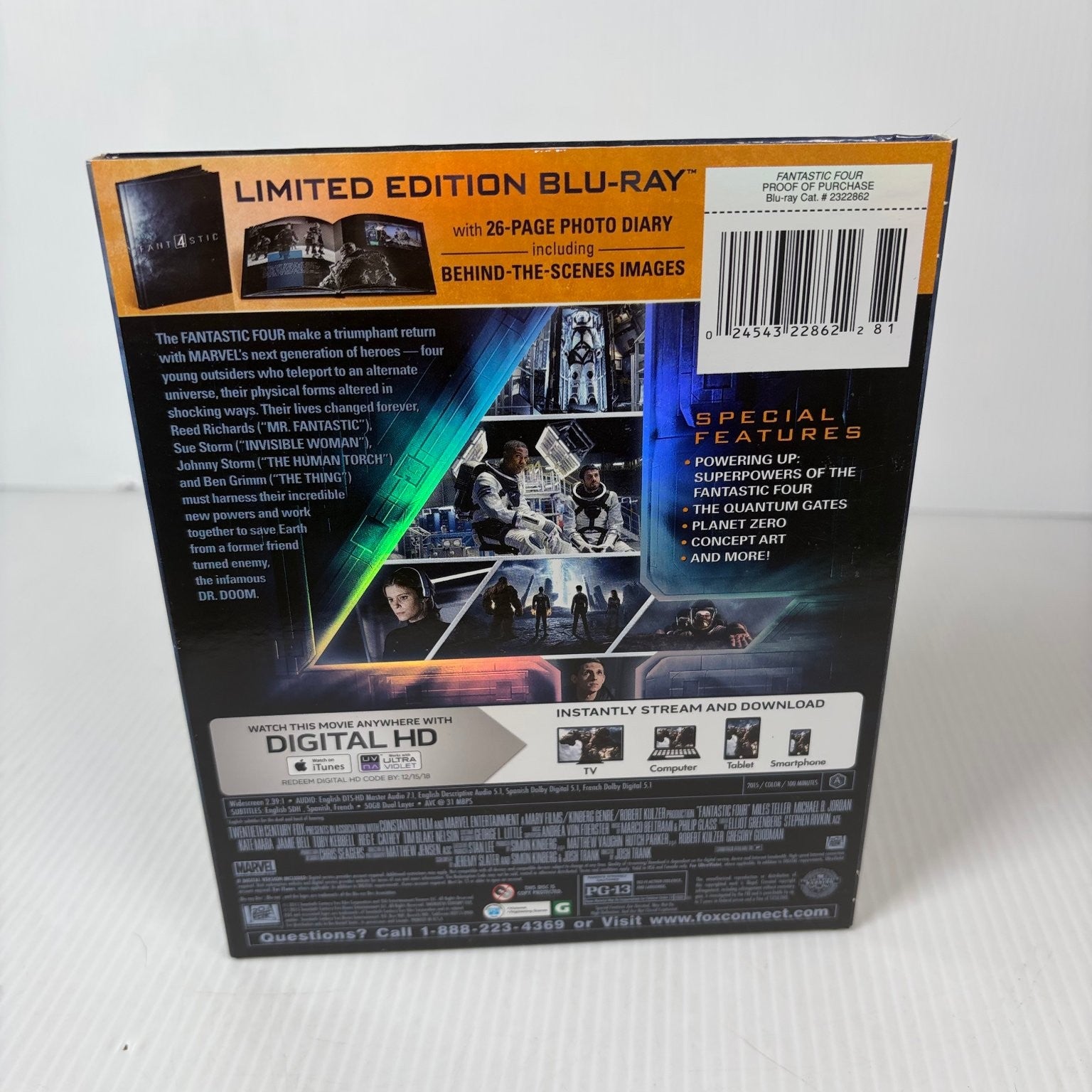 Fantastic Four Blu-ray 2015 Limited Edition Photo Diary Miles Teller Marvel