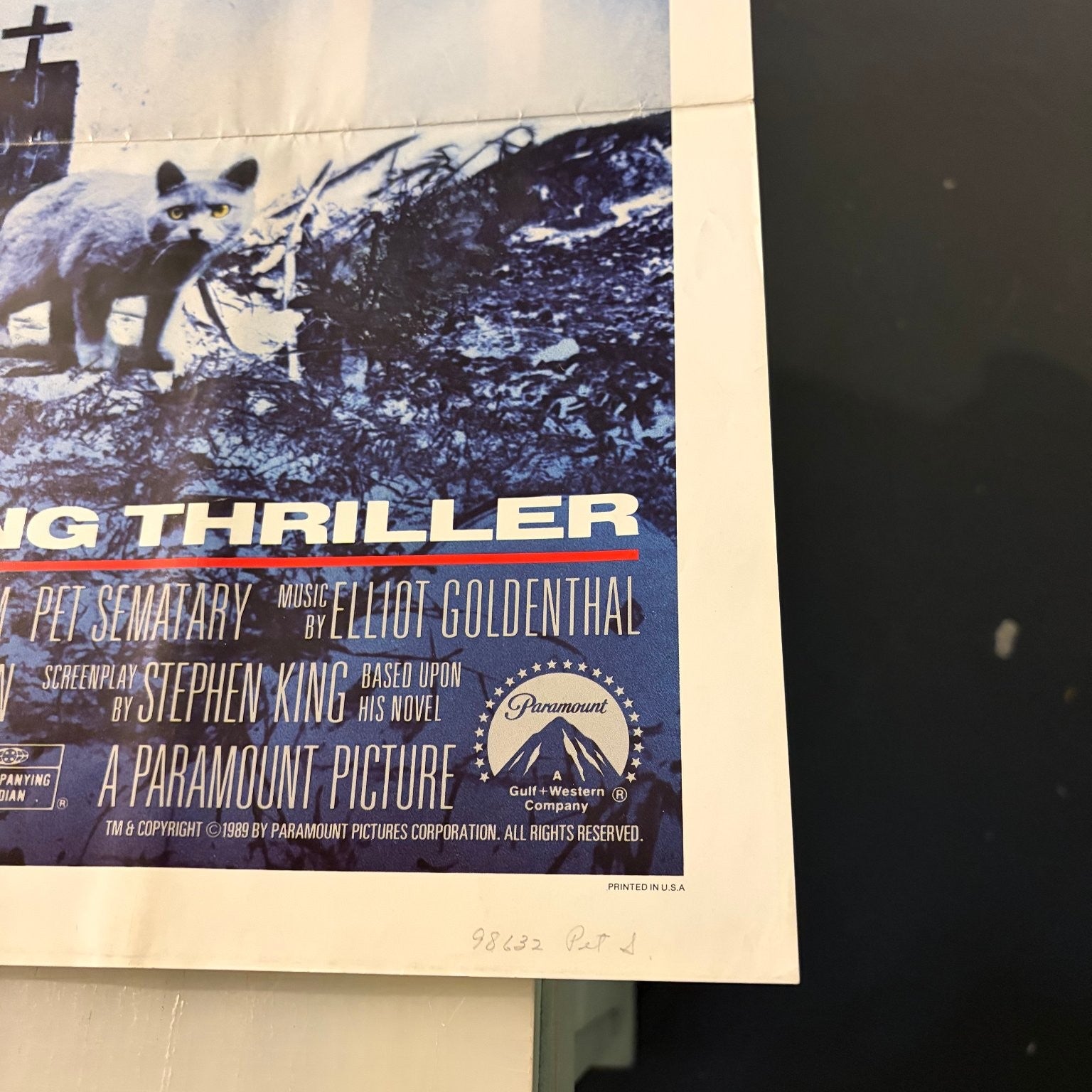 Stephen King's Pet Sematary Original 1989 One Sheet Horror Movie Poster 27"x40"