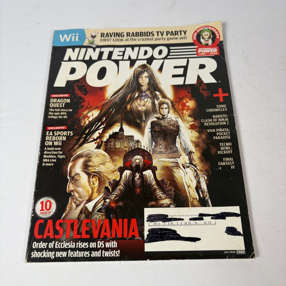 Nintendo Power Magazine July 2008 #230 Castlevania Dragon Quest Wii Raving