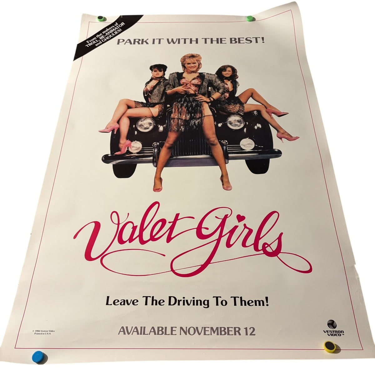 Vintage Valet Girls 1986 Original US Video Store Movie Poster Vestron Video