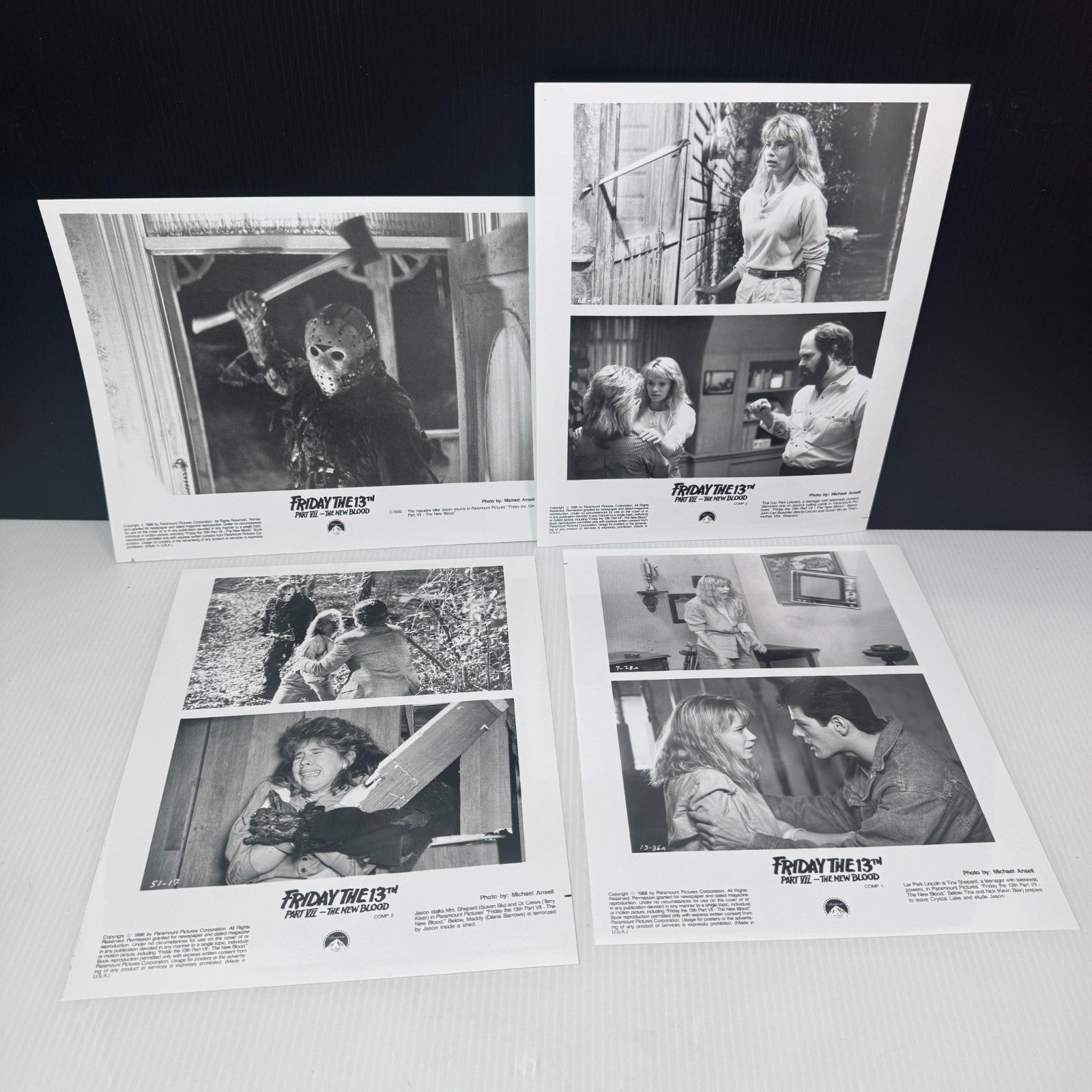 Vintage Friday the 13th Part VII The New Blood Lot of 4 8x10 Movie Stills Horror
