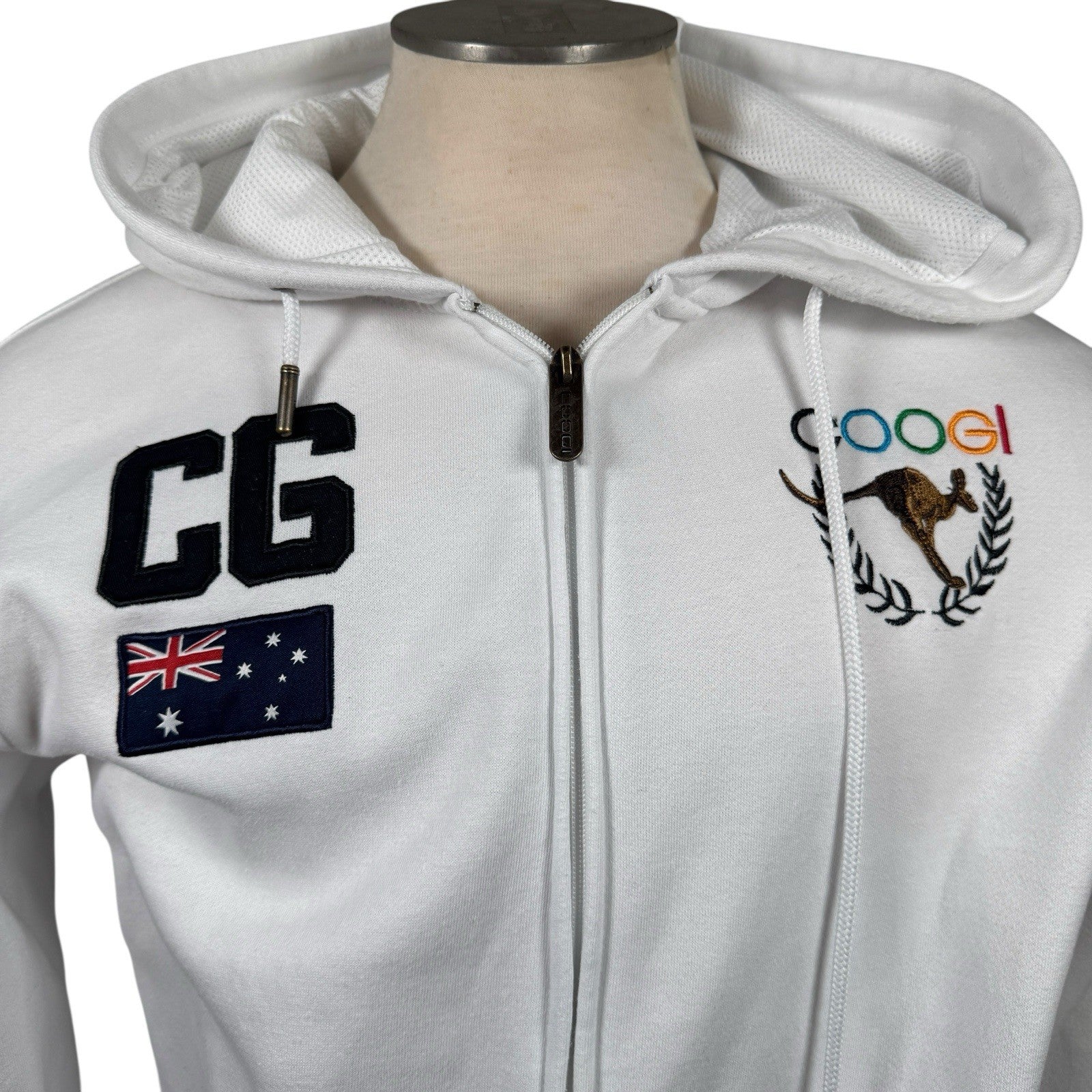 Coogi Australia Zip-Up Hoodie w/ Embroidery & Mesh Lined Hood