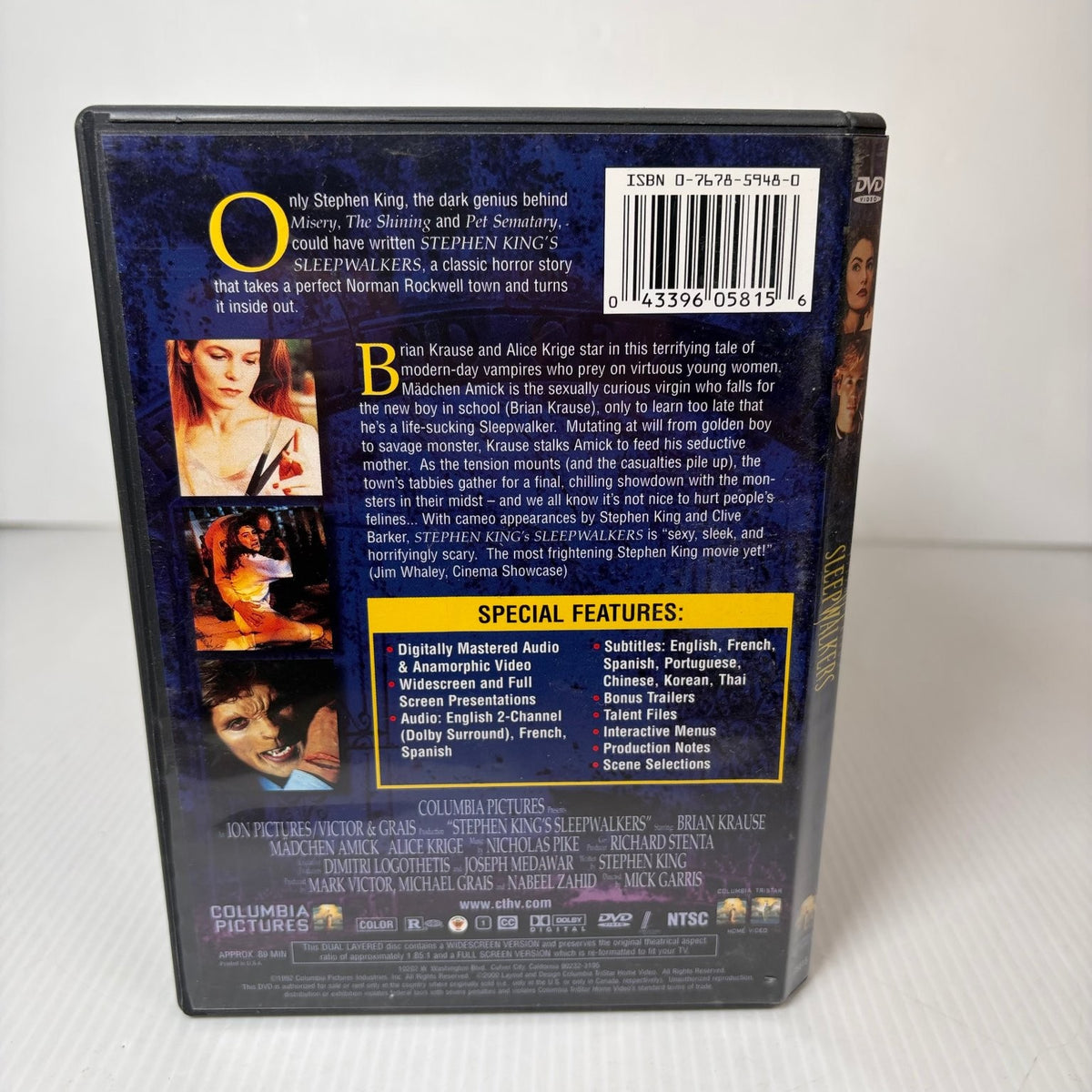Stephen King's Sleepwalkers DVD 1992 Horror Brian Krause Alice Krige NTSC