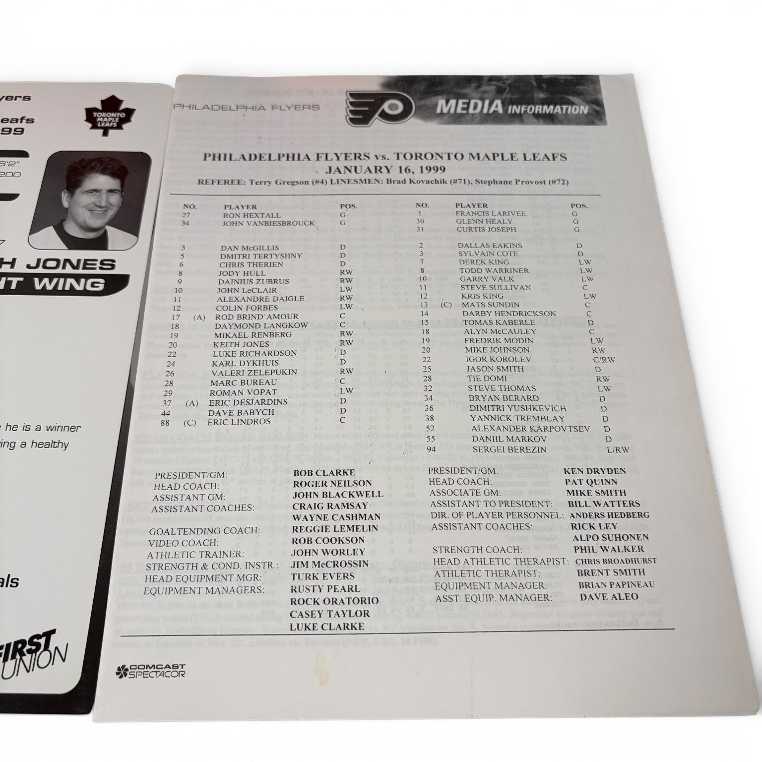 The Philadelphia Flyer Magazine 1998-99 Vol 15 Issue 6 w/ Game Program 1/16/1999