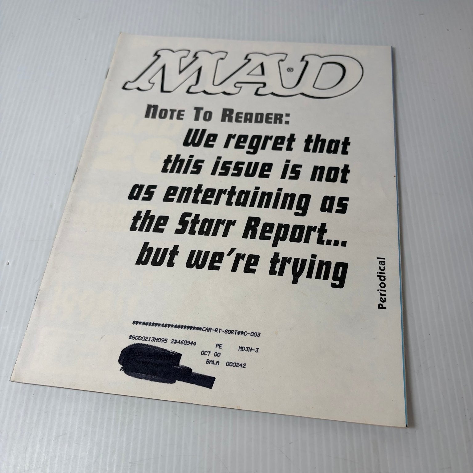 MAD Magazine January 1999 Dumbest People Events Things of 1998 Humor Satire