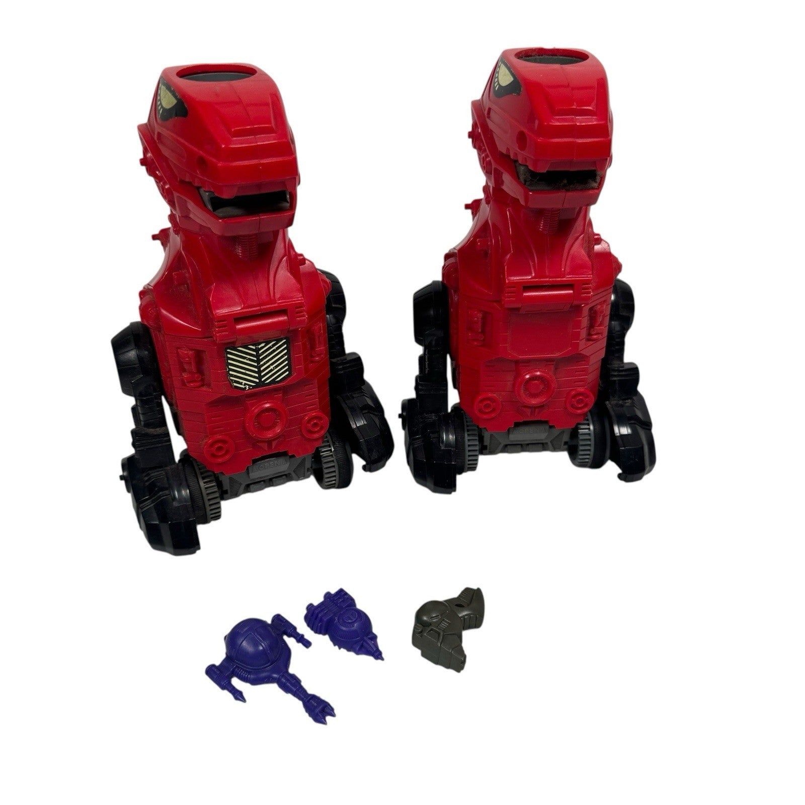 Lot Of 2 Starriors Tomy 1984 Deadeye T-Rex Robots with Parts AS IS