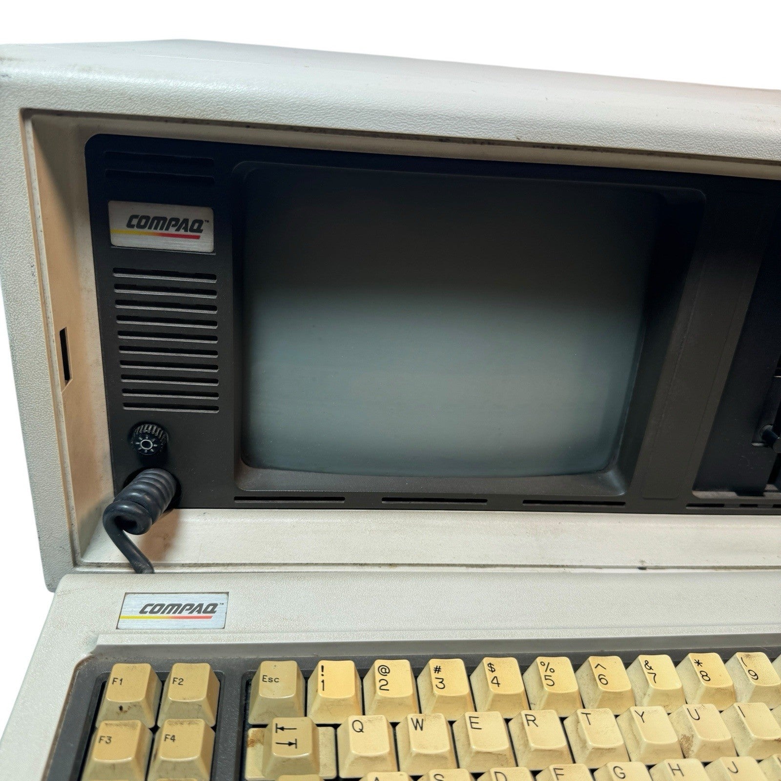 Compaq Portable Model 1 (1983) IBM PC Compatible w/ Manual & Disks AS IS