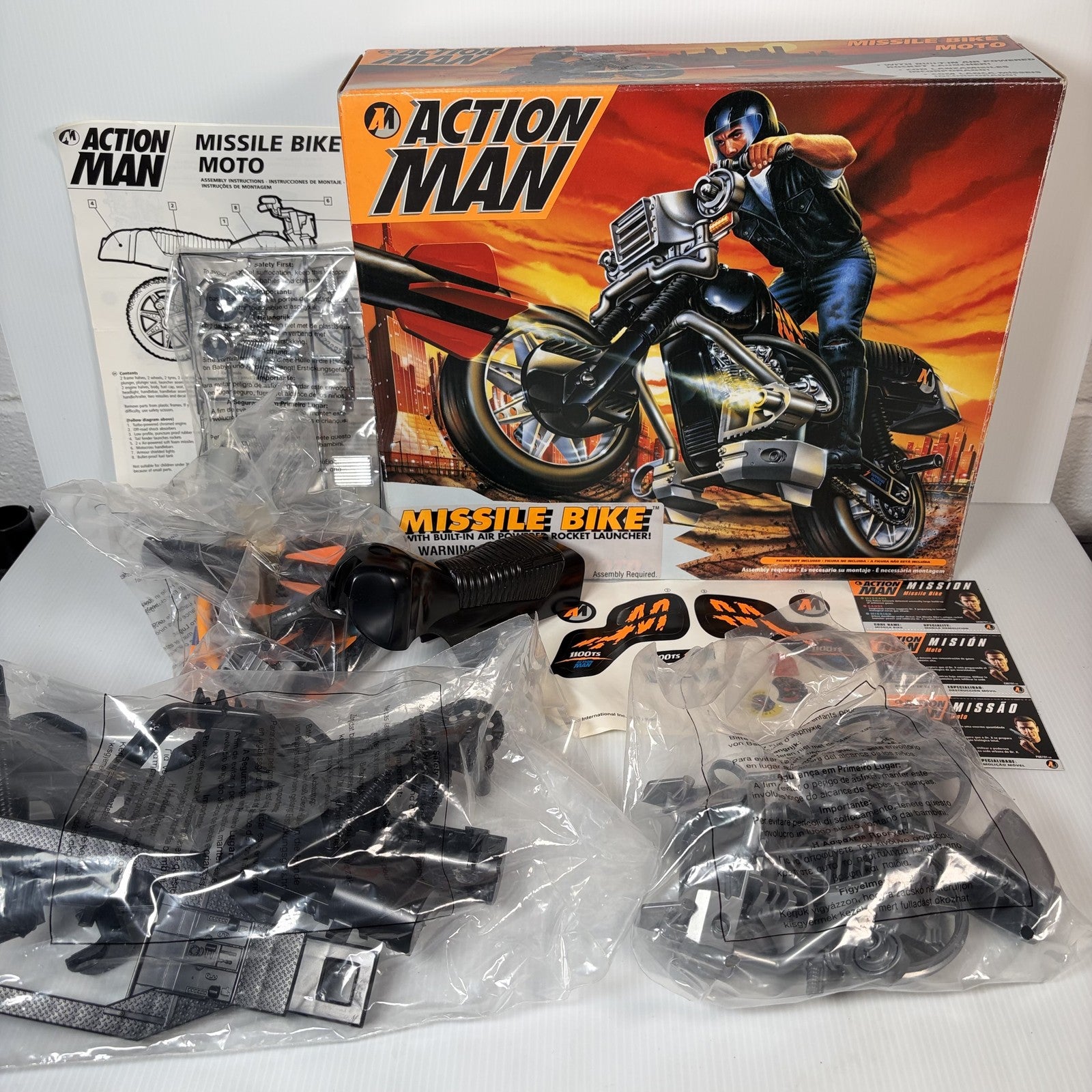 Action Man Missile Bike Moto Vehicle Playset Hasbro 1994 Open Box Sealed Parts