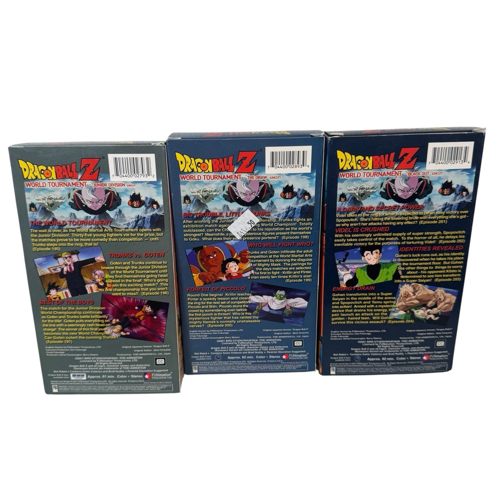 Dragon Ball Z World Tournament Saga Complete Set Uncut (VHS, 2003) Anime