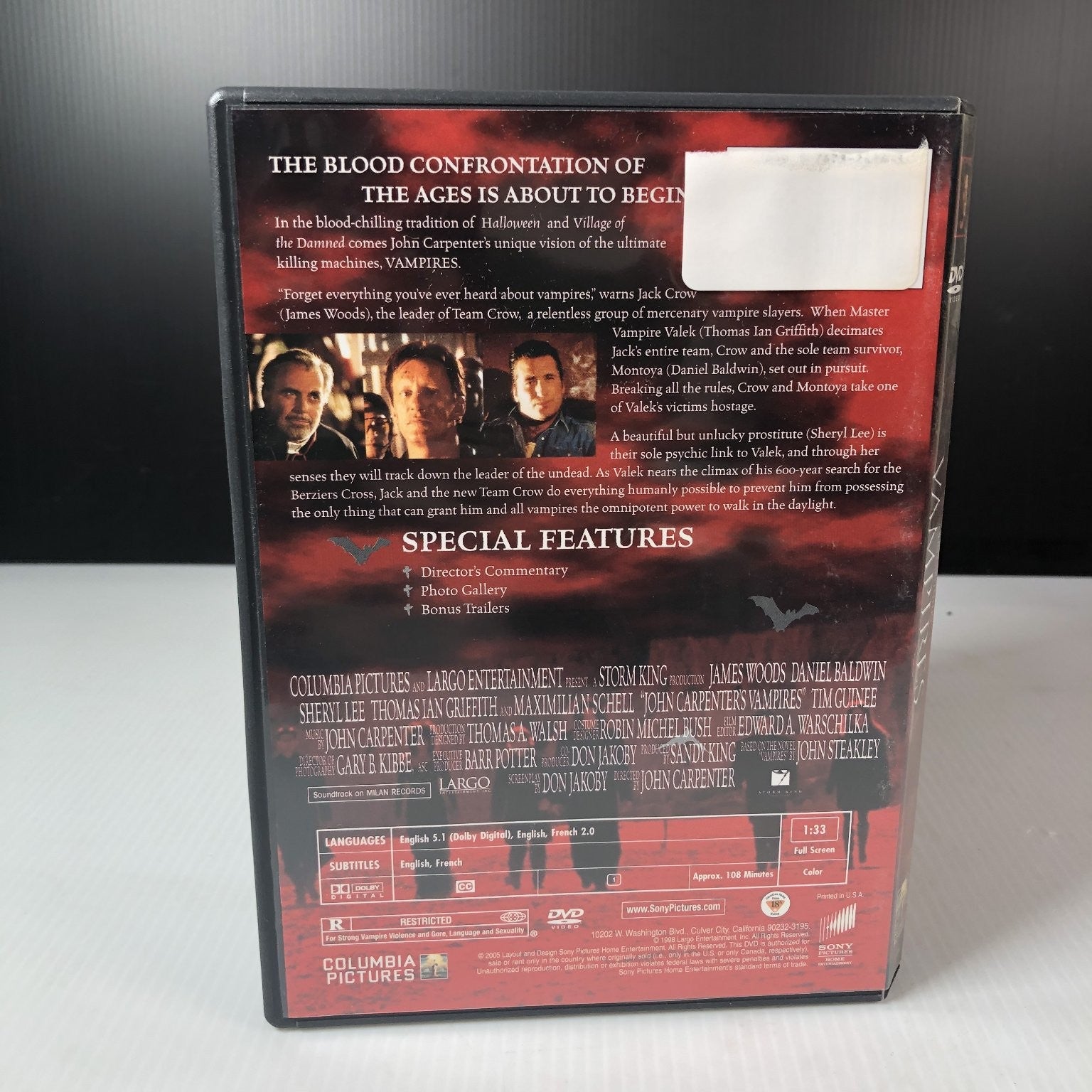 John Carpenter's Vampires DVD 1998 James Woods Director's Cut