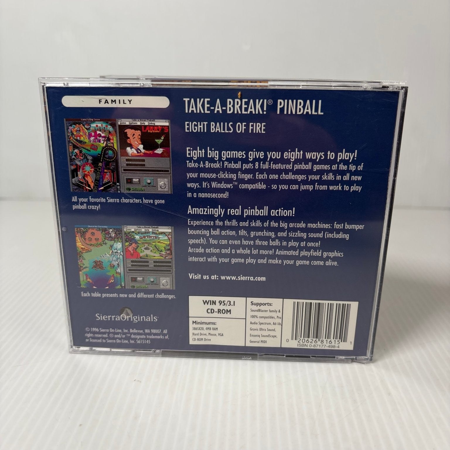 Take-A-Break! Pinball For Windows Video Game PC CD-ROM Arcade
