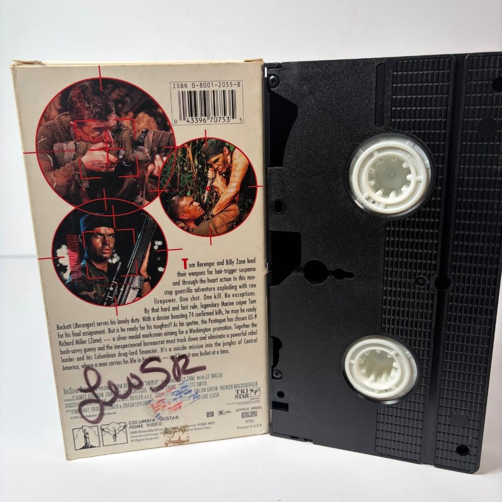 Sniper VHS 1993 Tom Berenger Billy Zane Action Columbia TriStar Home Video