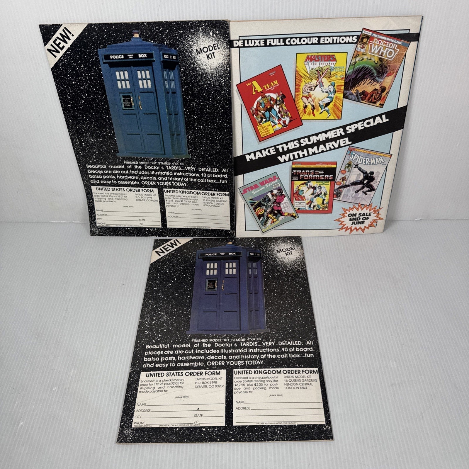 Vintage Doctor Who Magazine Backissues 102, 103, 105 By Marvel UK 1985