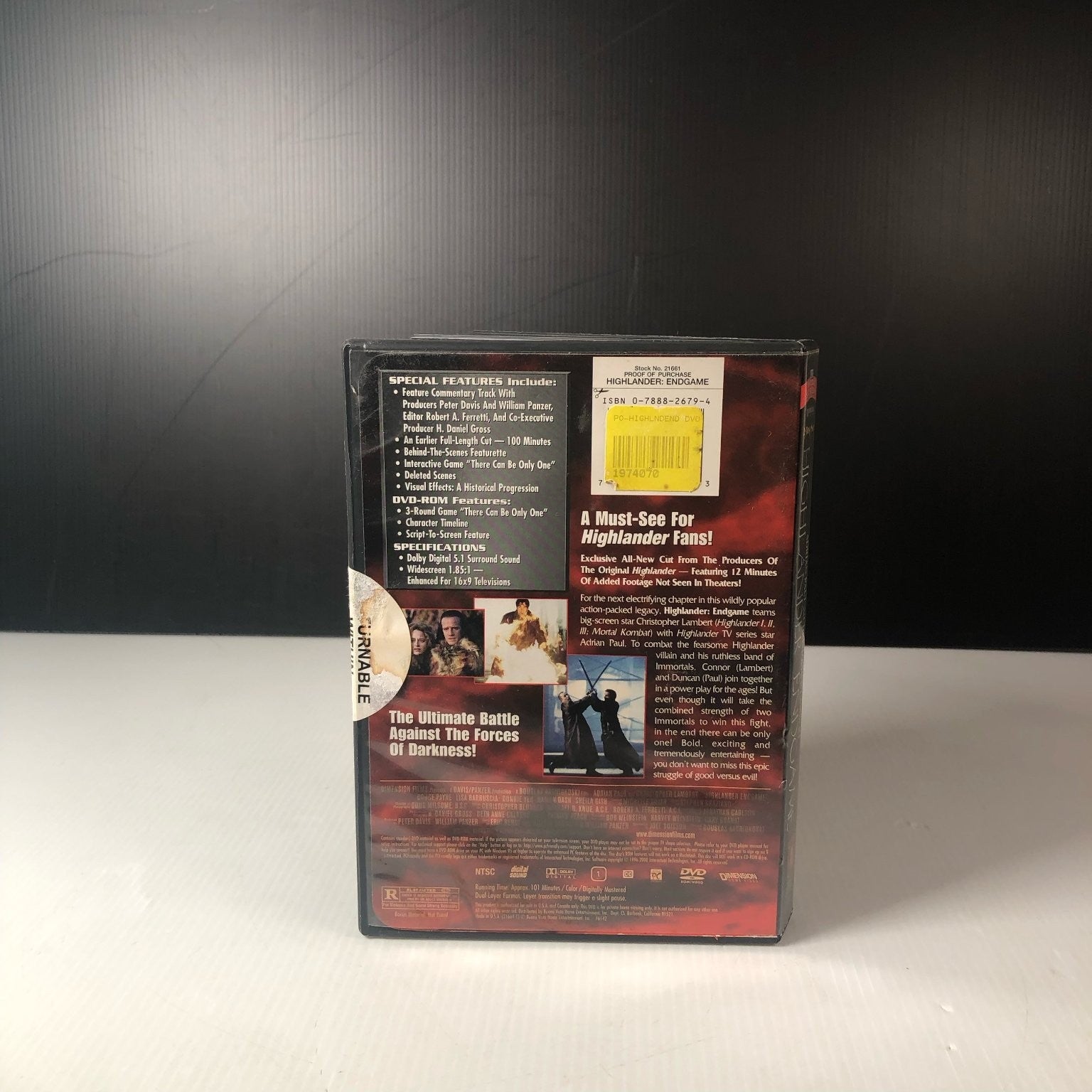 Highlander: Endgame DVD 2000 Exclusive New Cut Adrian Paul Christopher Lambert