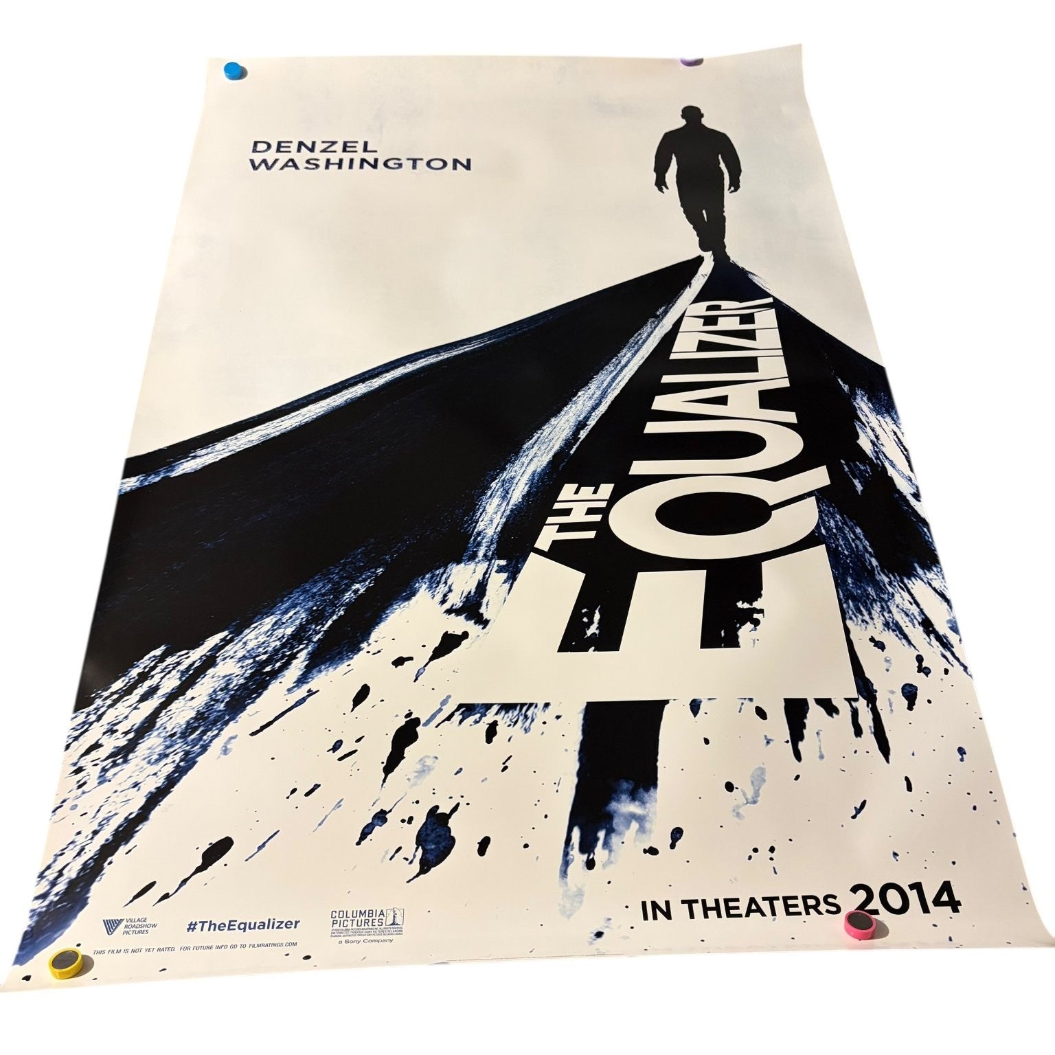 The Equalizer 2014 One Sheet Movie Poster Original Double-Sided Denzel Preview