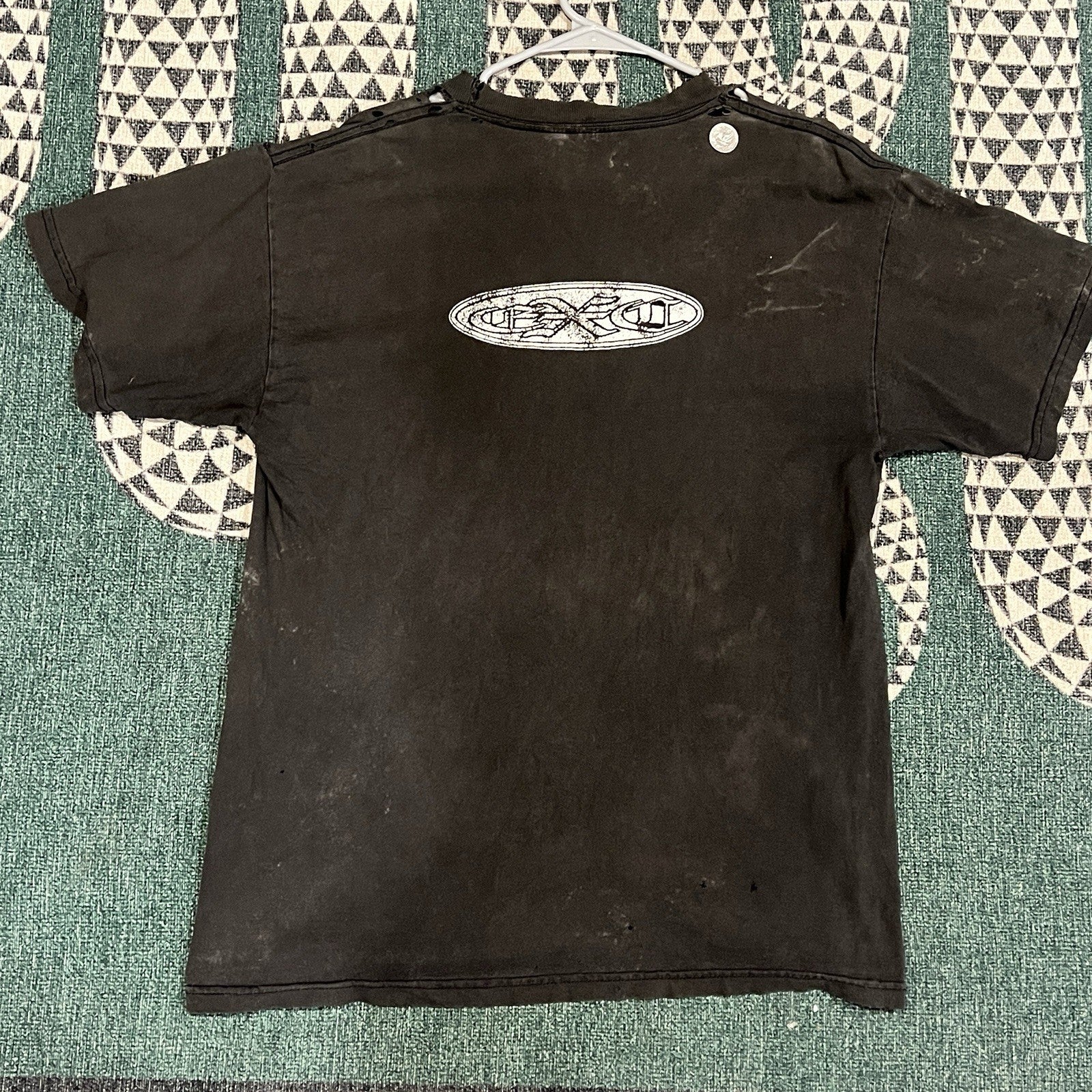 Vintage Distressed Earth Crisis Straight Edge Harley Logo M Y2K Blue Grape Rag