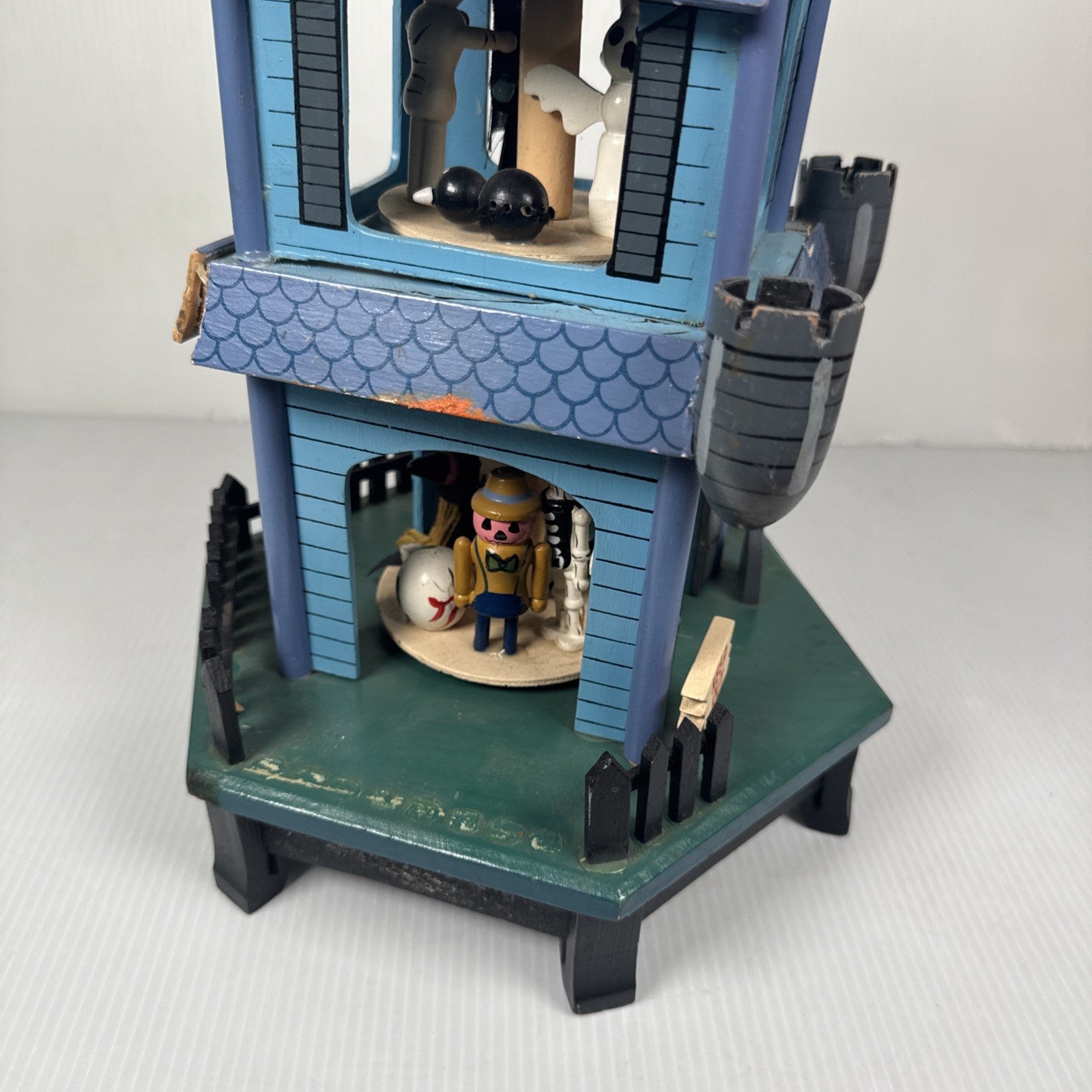 Vintage 1980s Happy Halloween Haunted House Candle Carousel AS IS
