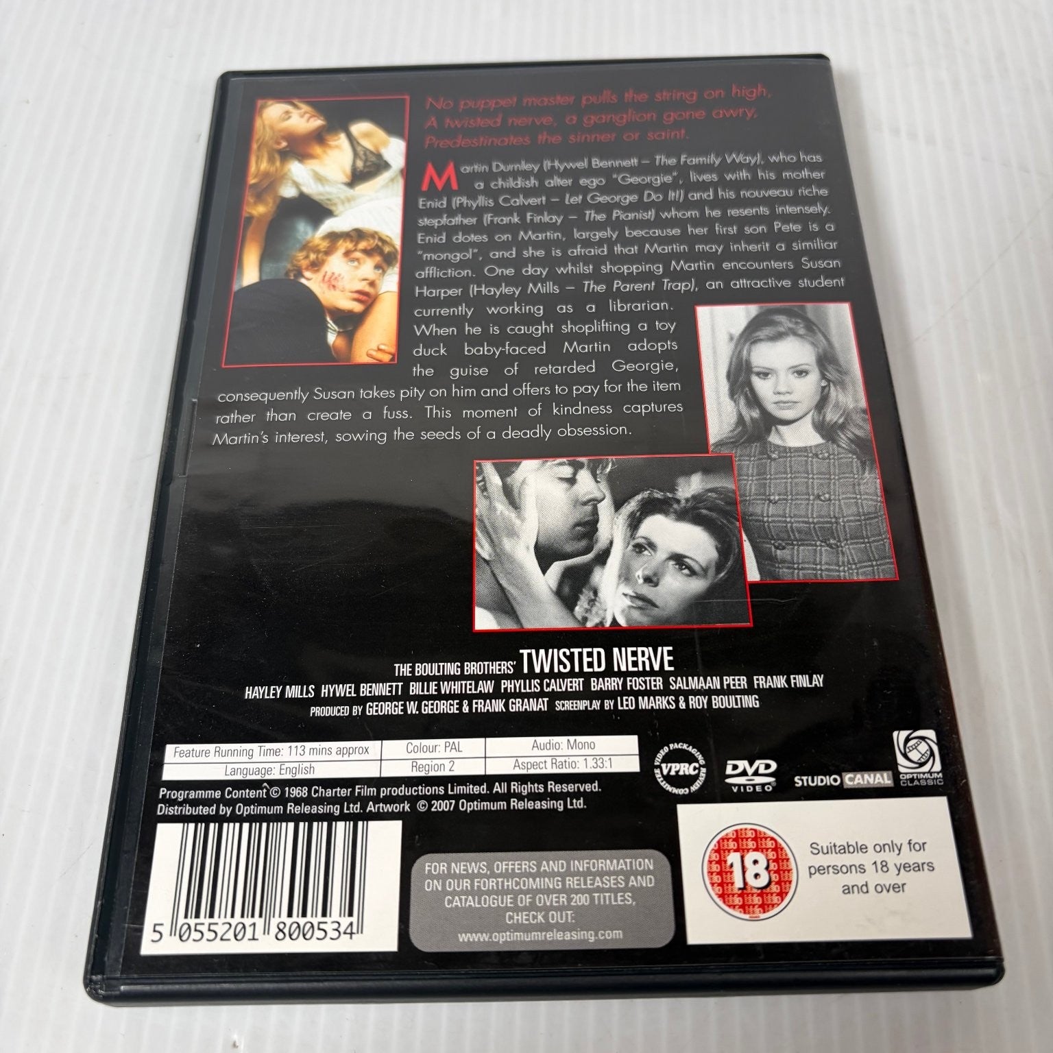 Twisted Nerve DVD Boulting Brothers PAL REGION 2 FORMAT Hayley Mills Hywell