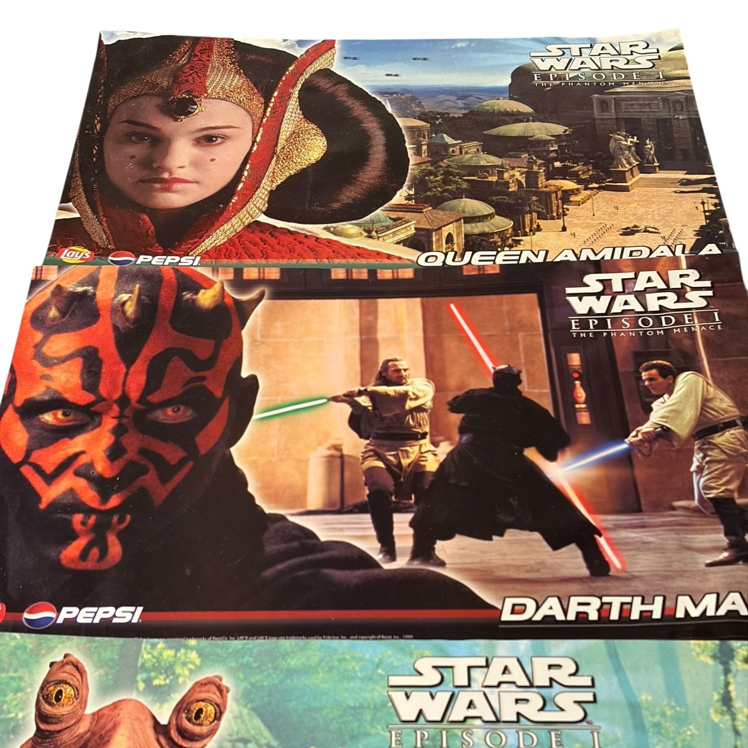 Vintage Lot of 4 STAR WARS Episode 1 1999 Pepsi / Lays 11x17 Posters Anakin Maul