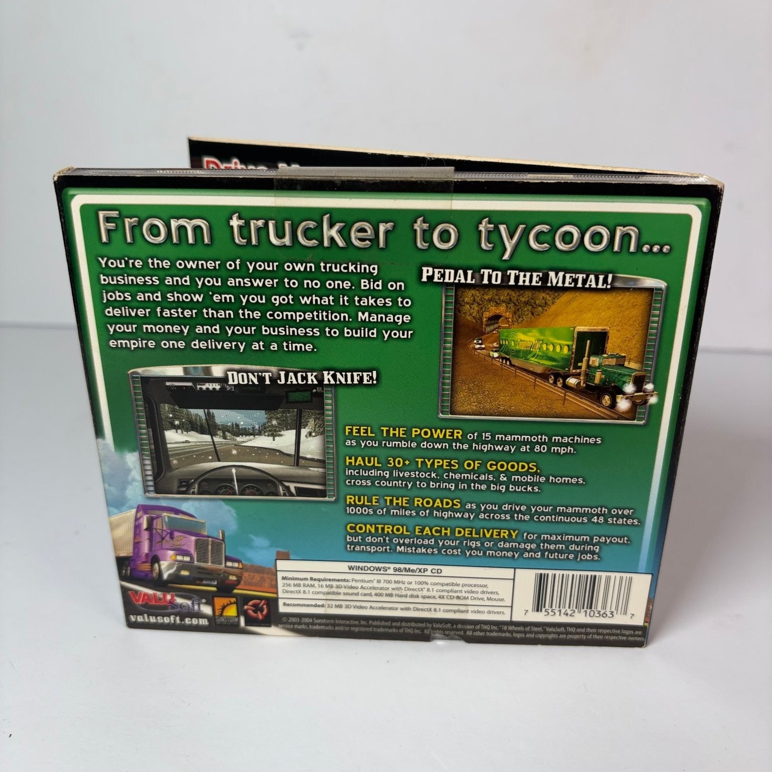 18 Wheels of Steel Across America PC CD-ROM ValuSoft THQ Trucking Simulation