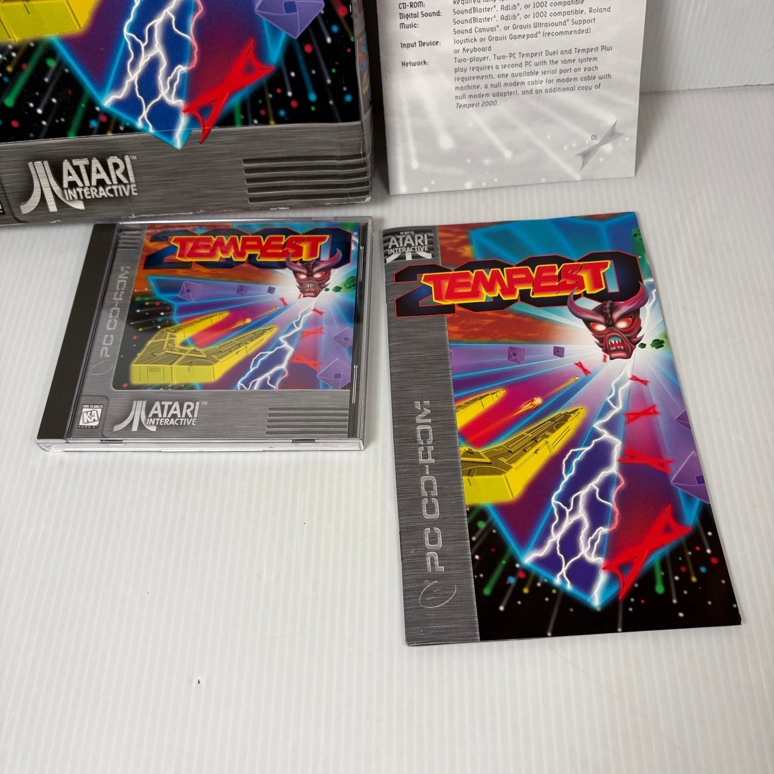 Tempest 2000 PC CD-ROM Video Game Big Box Atari Interactive Arcade Classic