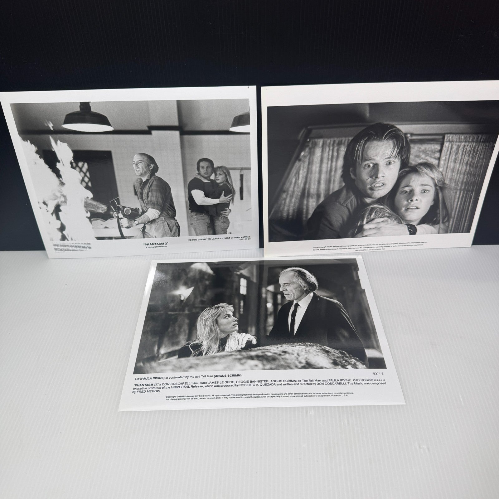 Vintage Phantasm II 8x10 Promo Movie Stills Horror 1988 A Universal Release B&W