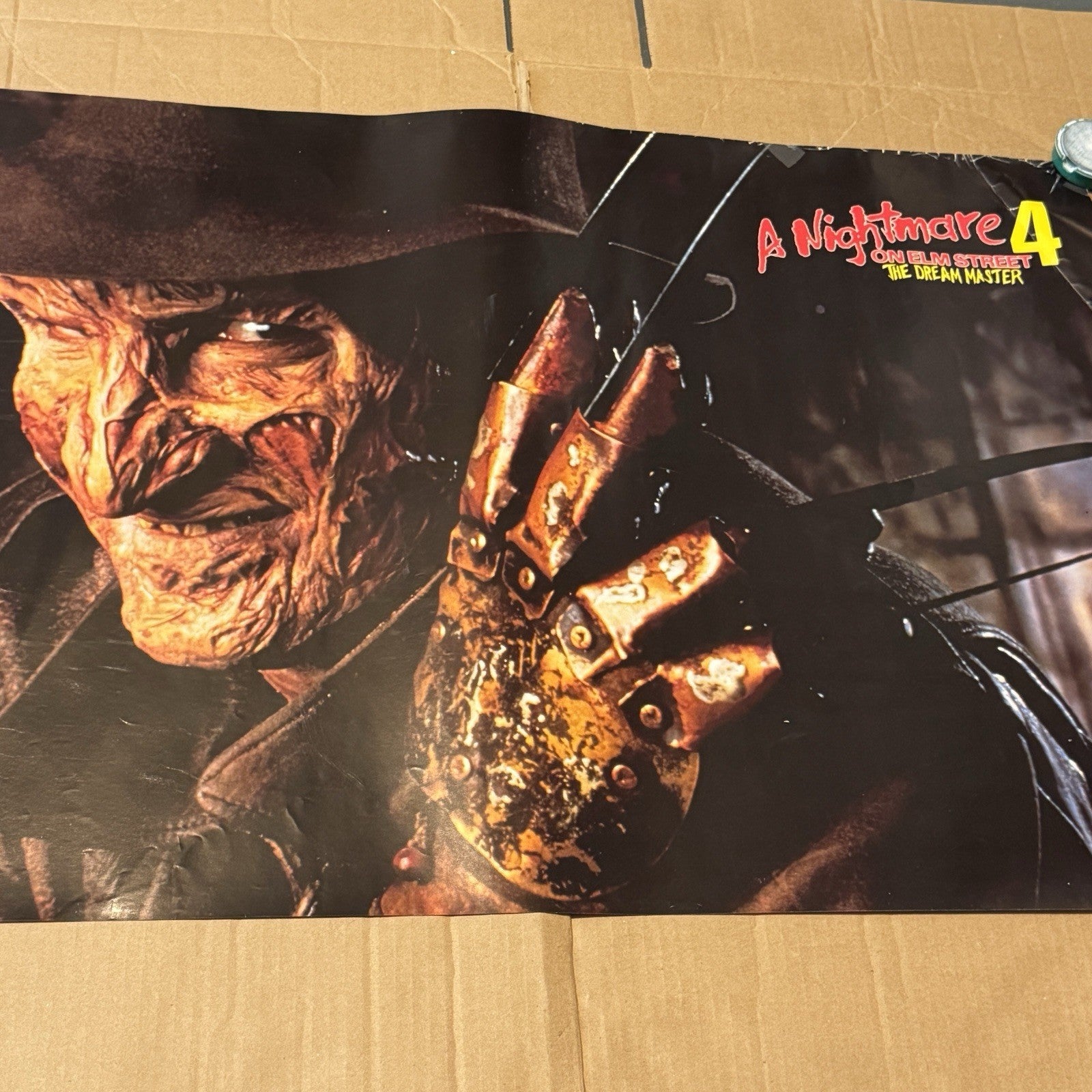 Vintage 1980s Nightmare On Elm Street 4 Dream Master Poster 34X22 Freddy Krueger