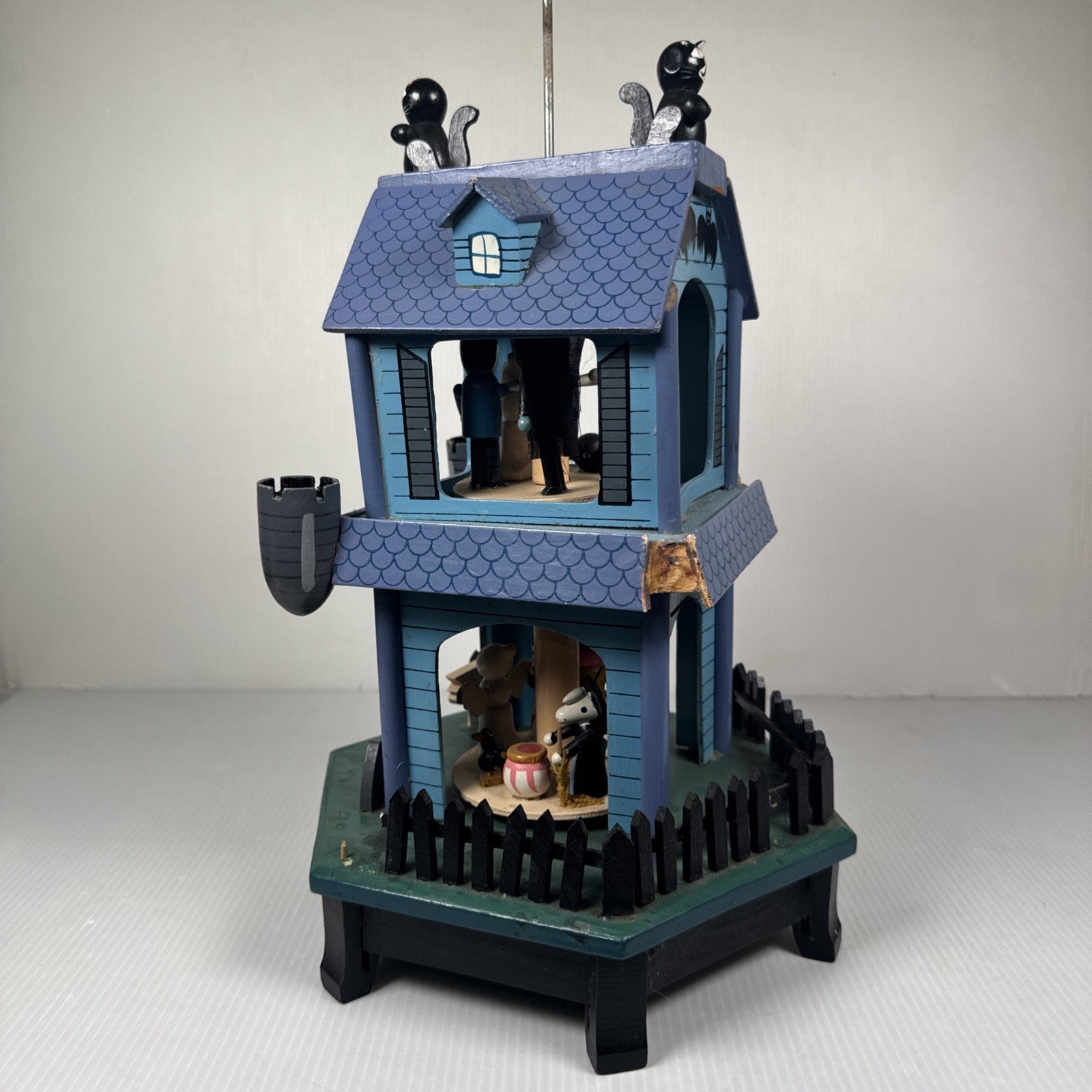 Vintage 1980s Happy Halloween Haunted House Candle Carousel AS IS