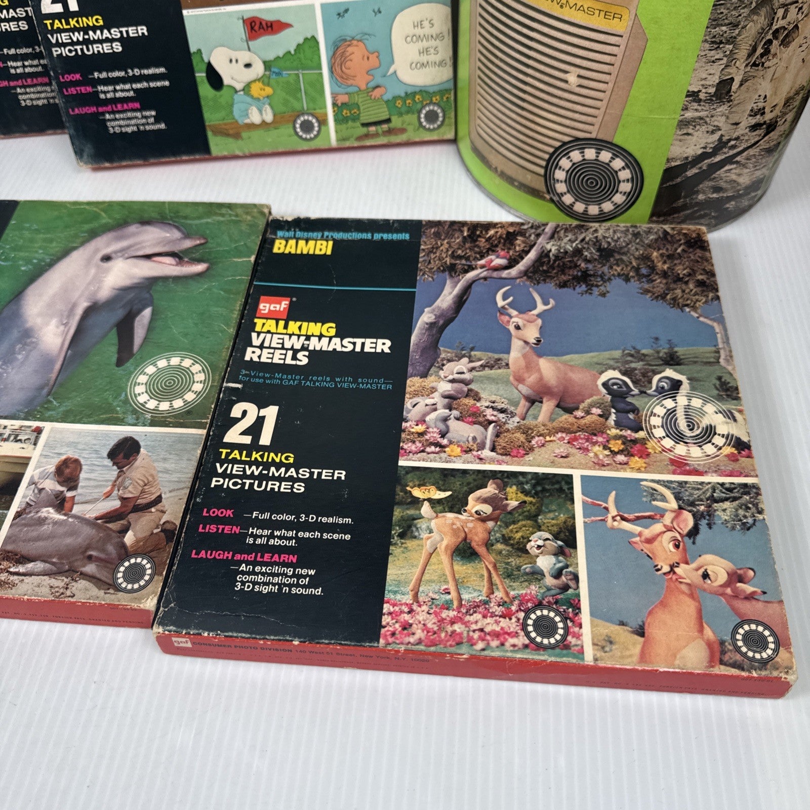 1970's GAF Talking View Master Lot Snoopy Bambi Happy Days & More (Read As Is)