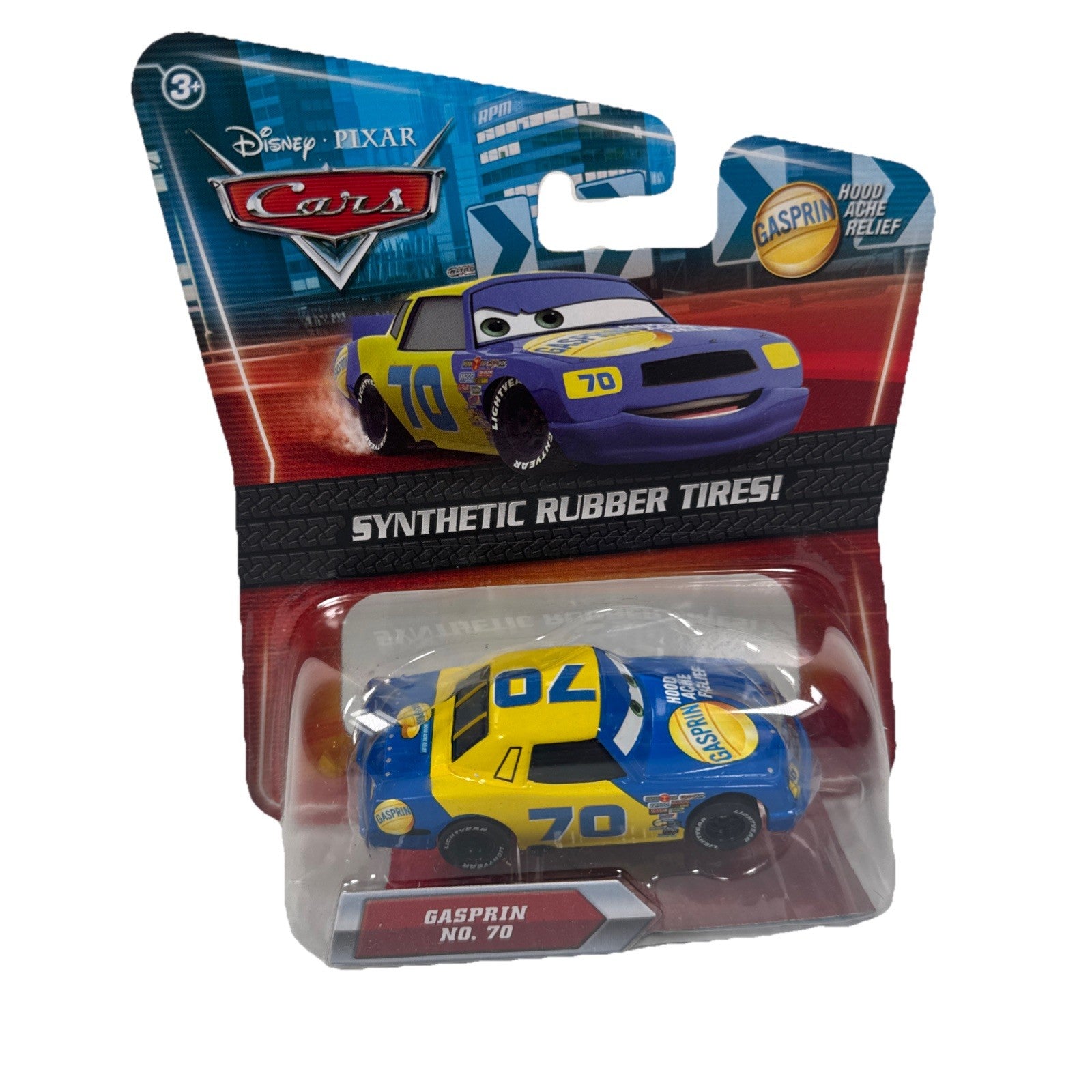 Disney Pixar Cars Movie Gasprin Synthetic Rubber Tires No. 70 Die-Cast Toy Car