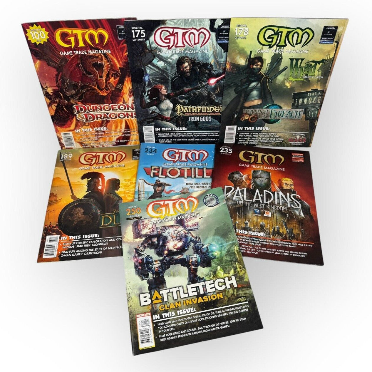 GTM Game Trade Magazine Lot of 7 Back Issues 100, 175, 178, 189, 234, 235, 250