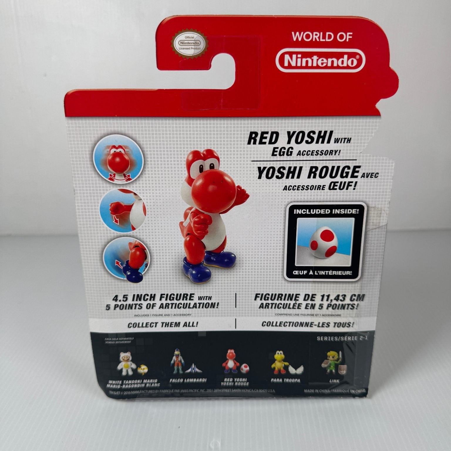 World of Nintendo Red Yoshi Super Mario 4.5 Inch Figure with Egg Series 2-1