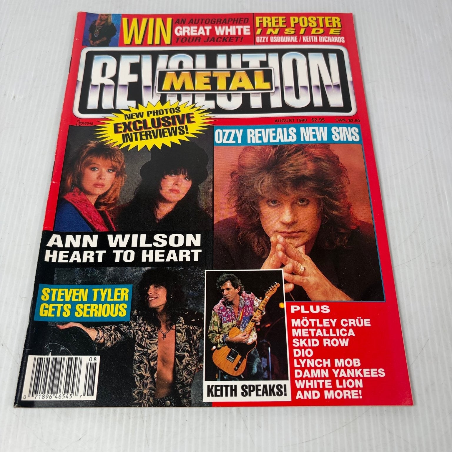 Metal Revolution Magazine August 1990 Ozzy Osbourne Keith Richards Ann Wilson