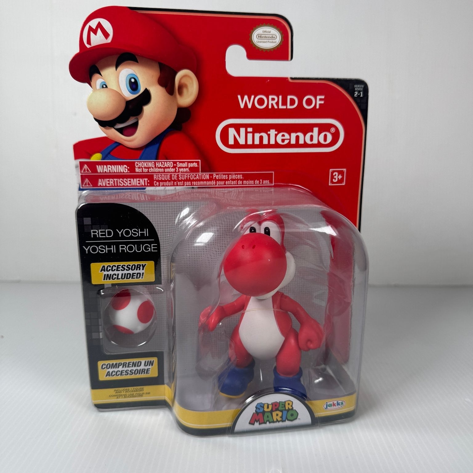World of Nintendo Red Yoshi Super Mario 4.5 Inch Figure with Egg Series 2-1