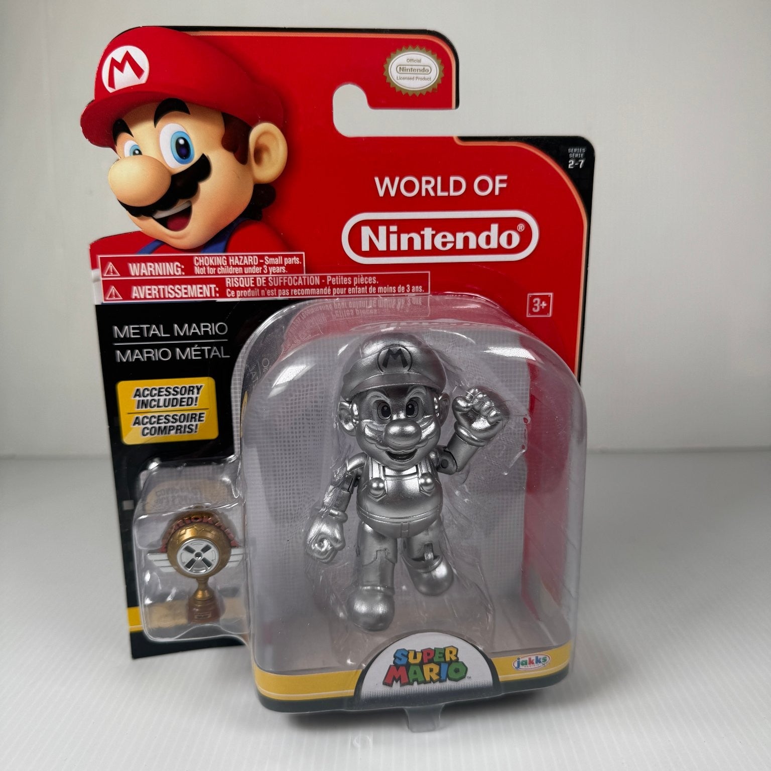 Metal Mario Super Mario Bros 4 Inch Figure Trophy Accessory Jakks Pacific
