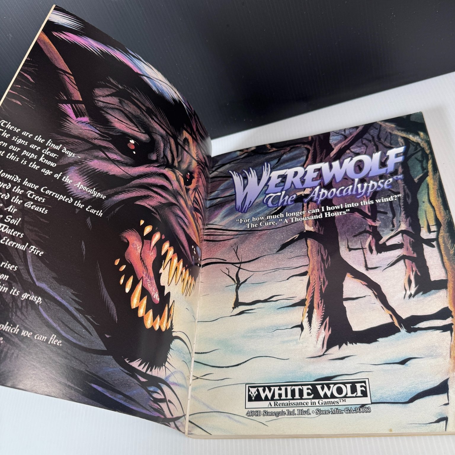 Werewolf The Apocalypse WW3000 1991 White Wolf RPG Core Rulebook