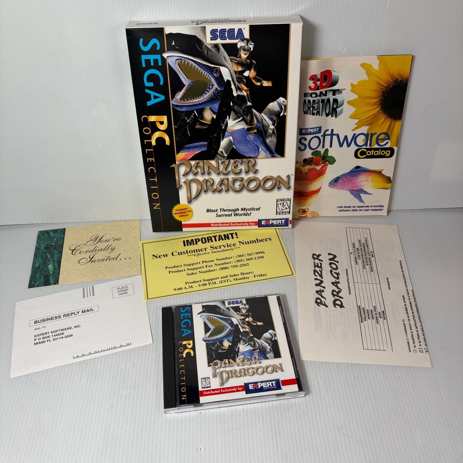 Panzer Dragoon Sega PC Collection Big Box PC Video Game Windows 95 Sega Port