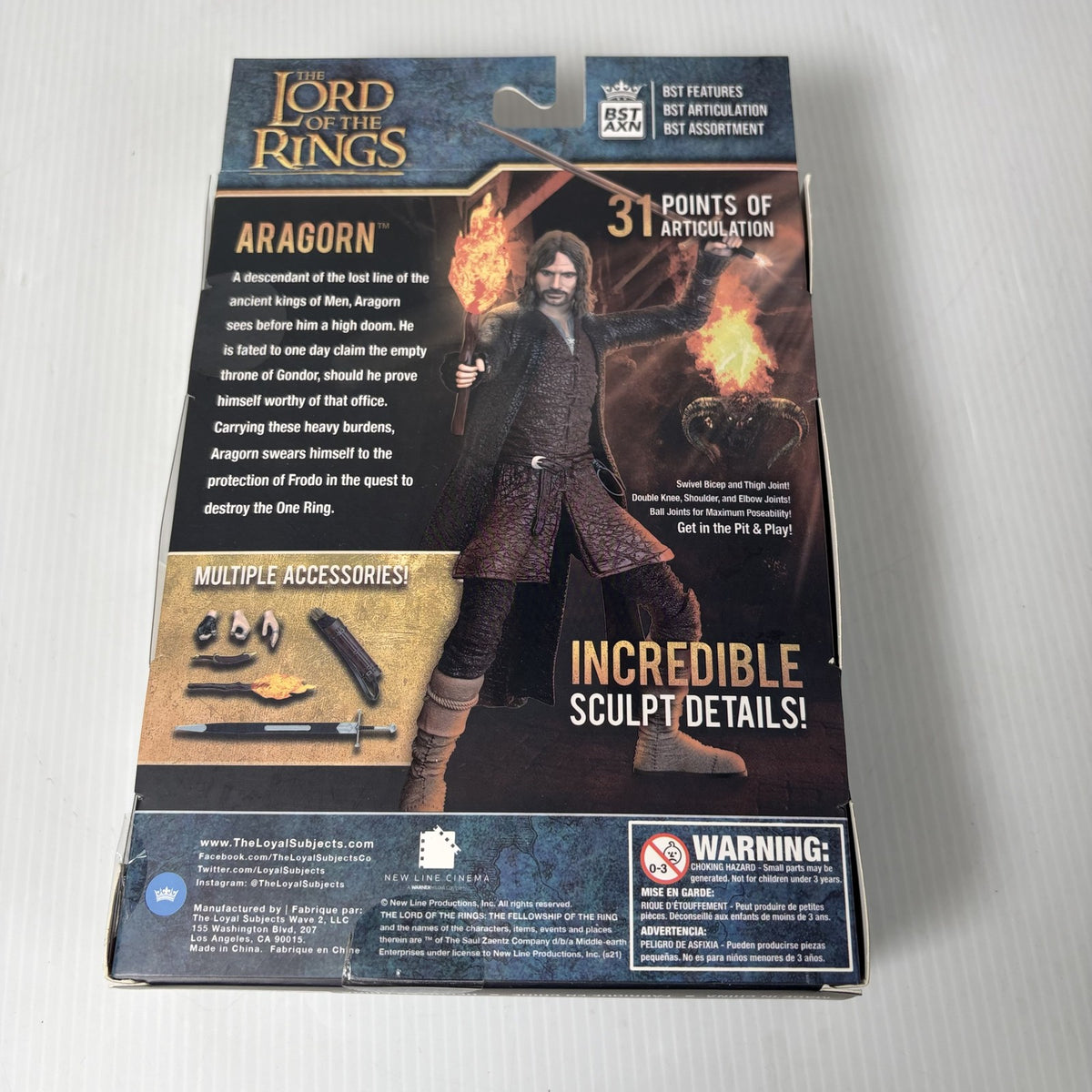 BST AXN The Lord of the Rings Aragorn Action Figure 8+ New In Box NIB The Loyal