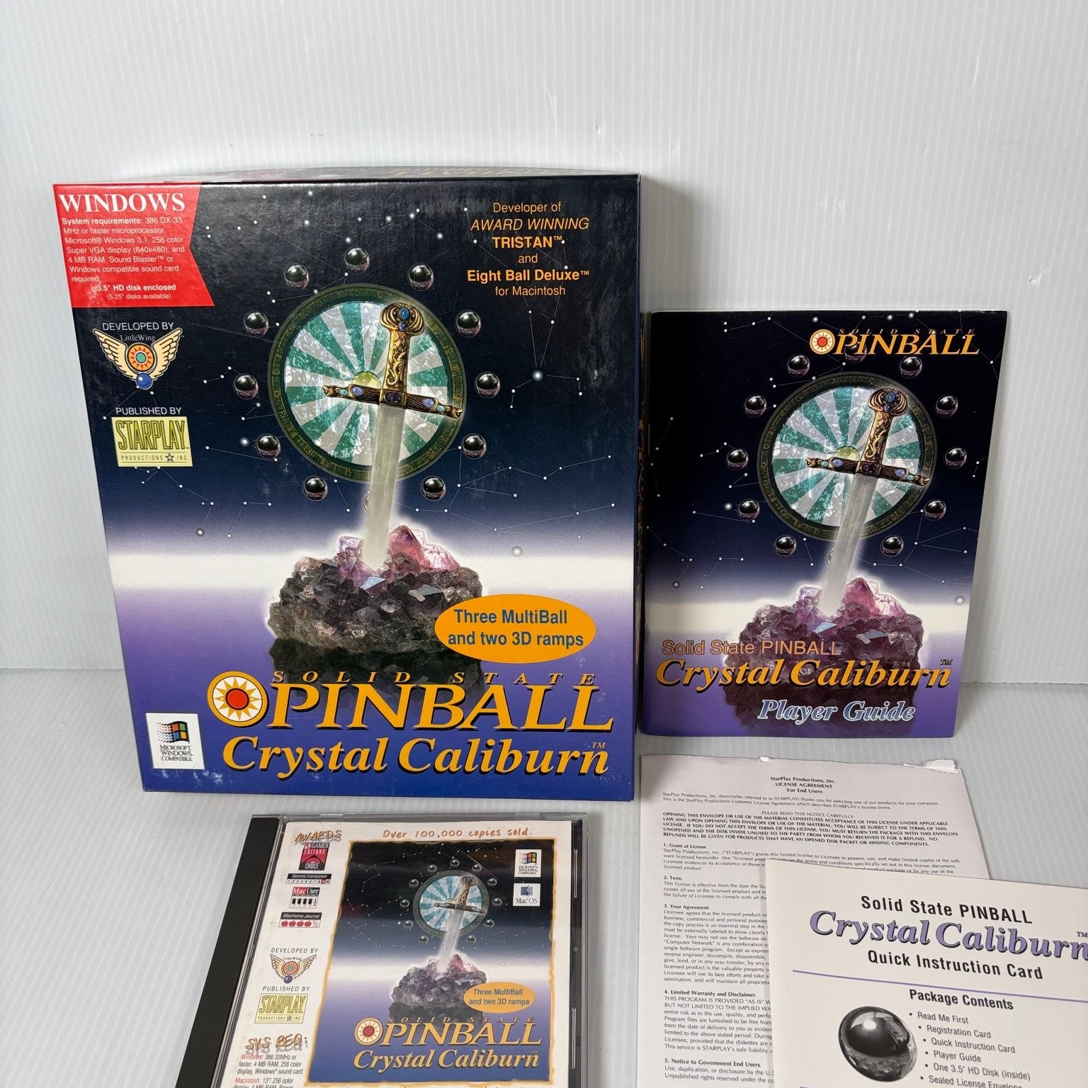 Solid State Pinball Crystal Caliburn Big Box PC CD-ROM Windows Macintosh Game