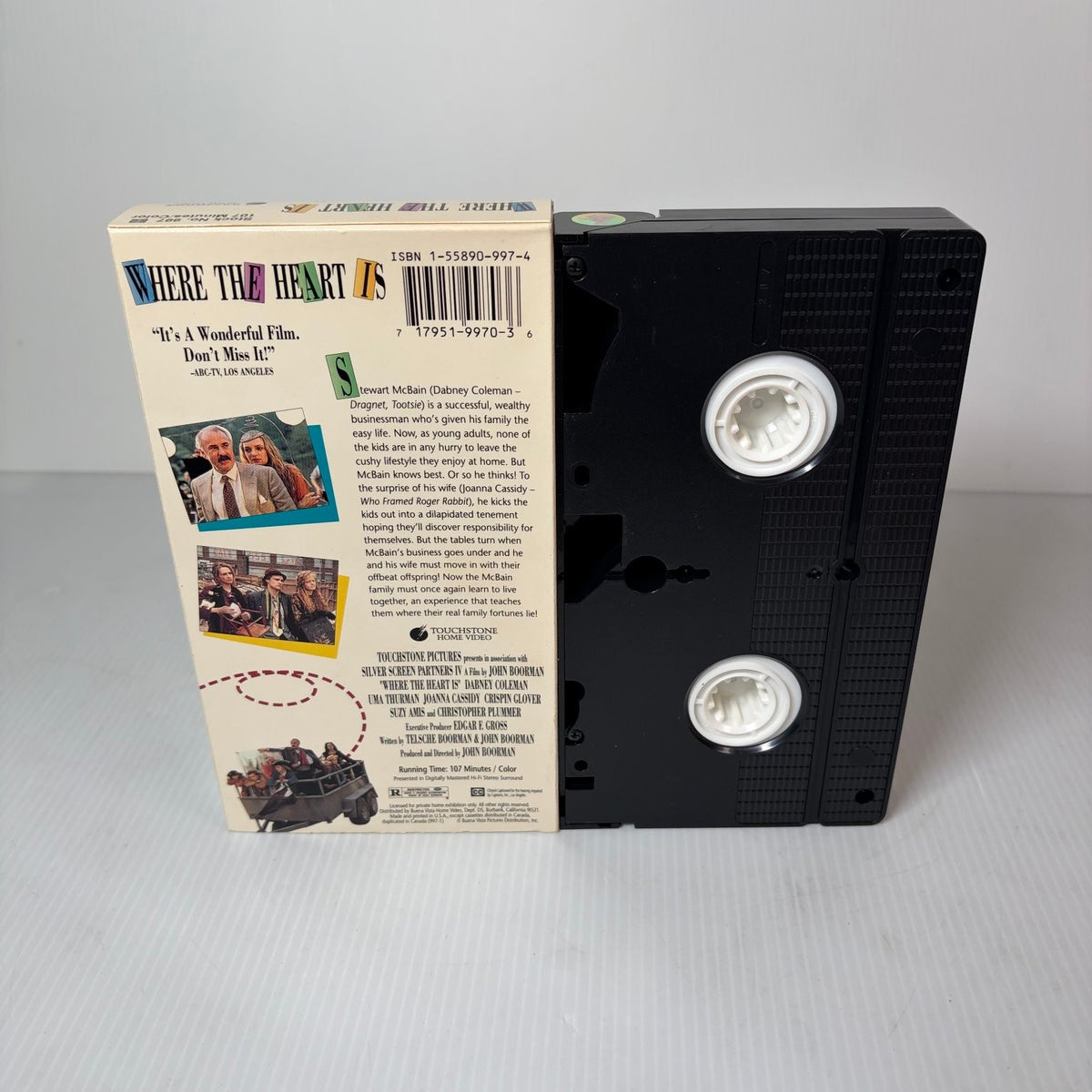 Where the Heart Is VHS 1990 Comedy Dabney Coleman Uma Thurman Touchstone PG-13