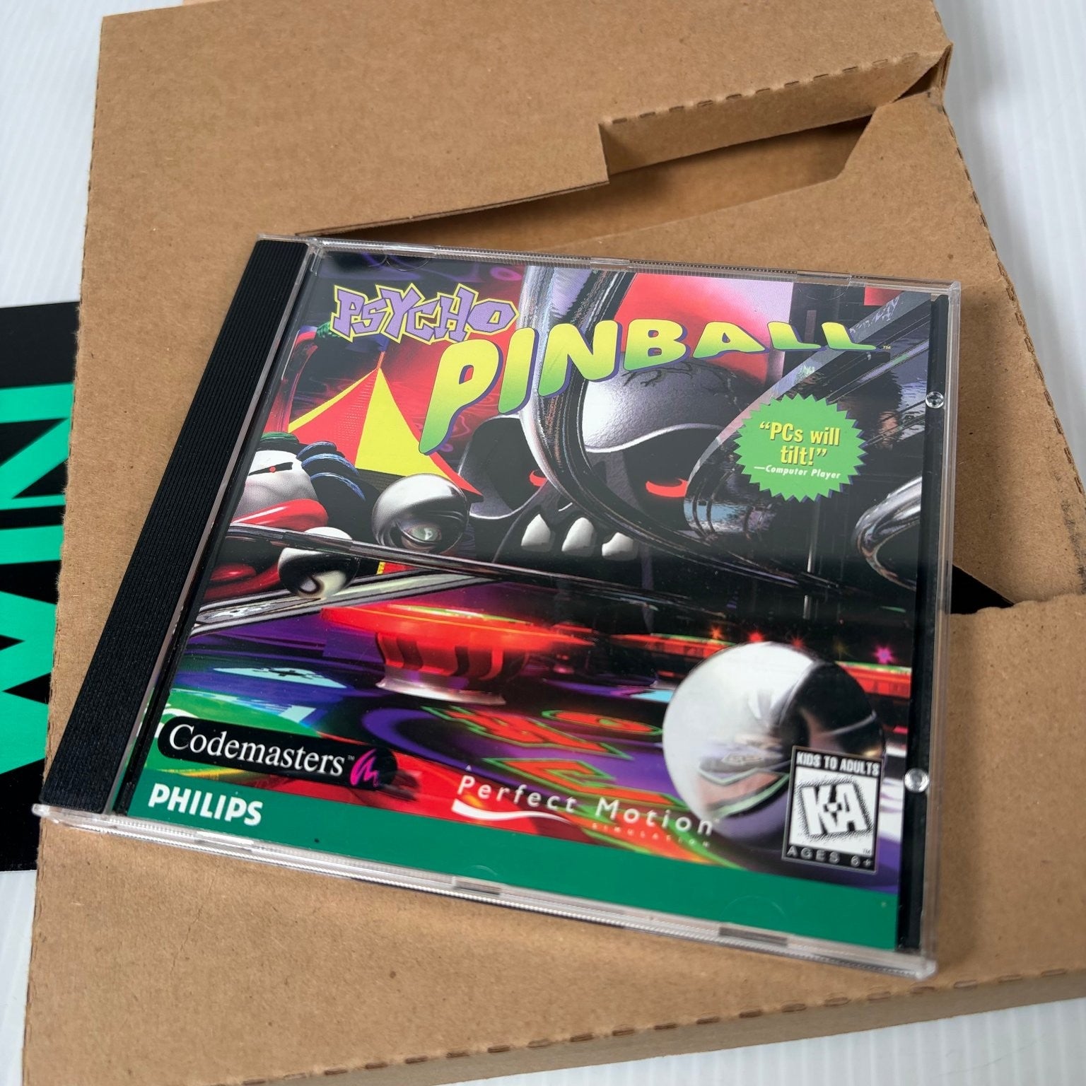 Psycho Pinball Big Box PC CD-ROM Video Game Retro Classic Pinball Complete