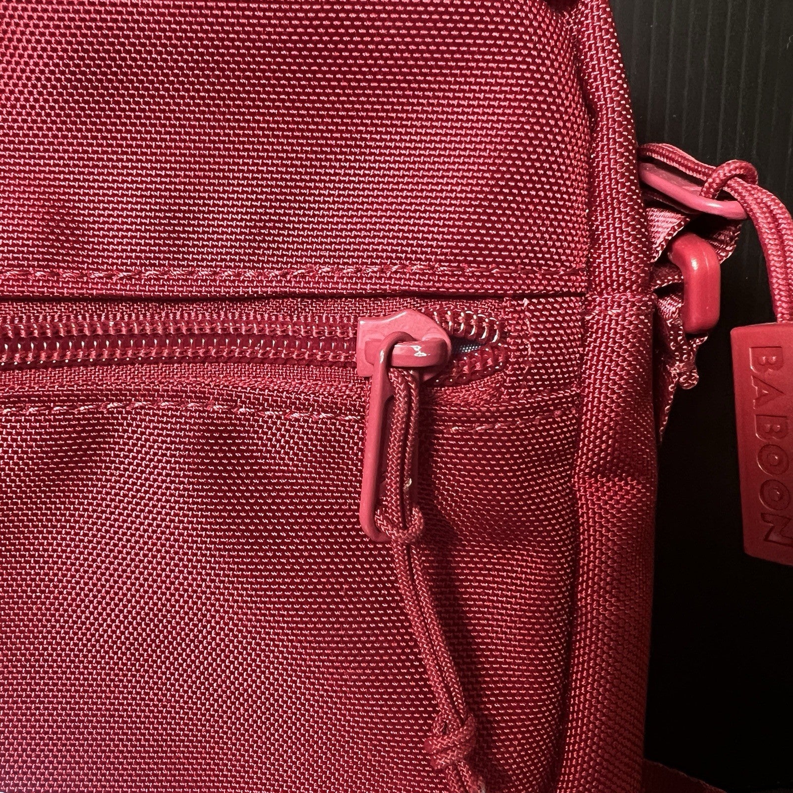 Baboon To The Moon Red Sling Crossbody Mini Purse with Rare Cordura Tiger Lining