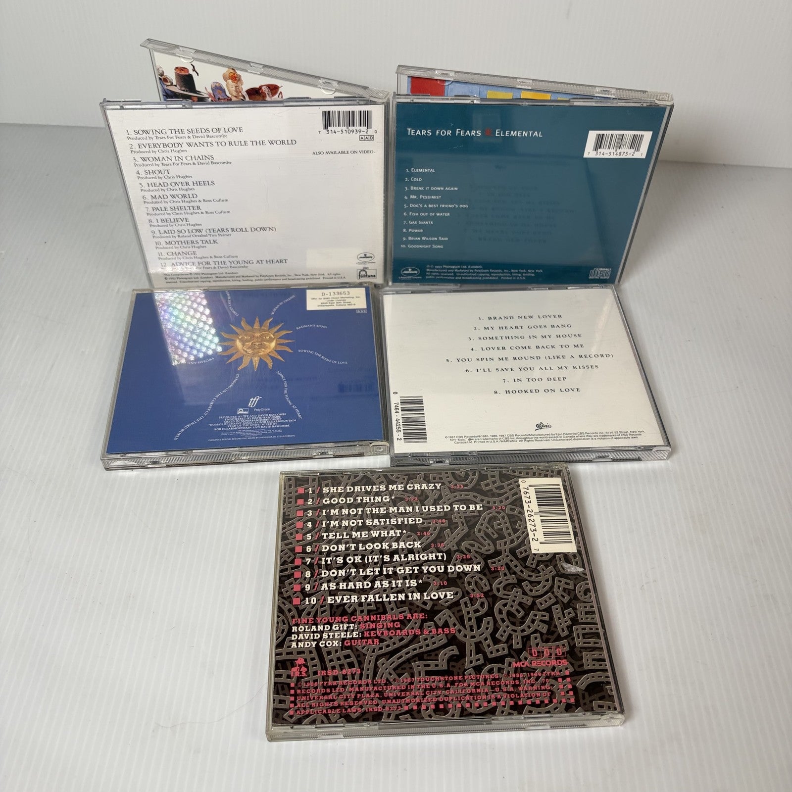 Lot of 5 CDs Tears for Fears Dead or Alive Fine Young Cannibals New Wave 80s