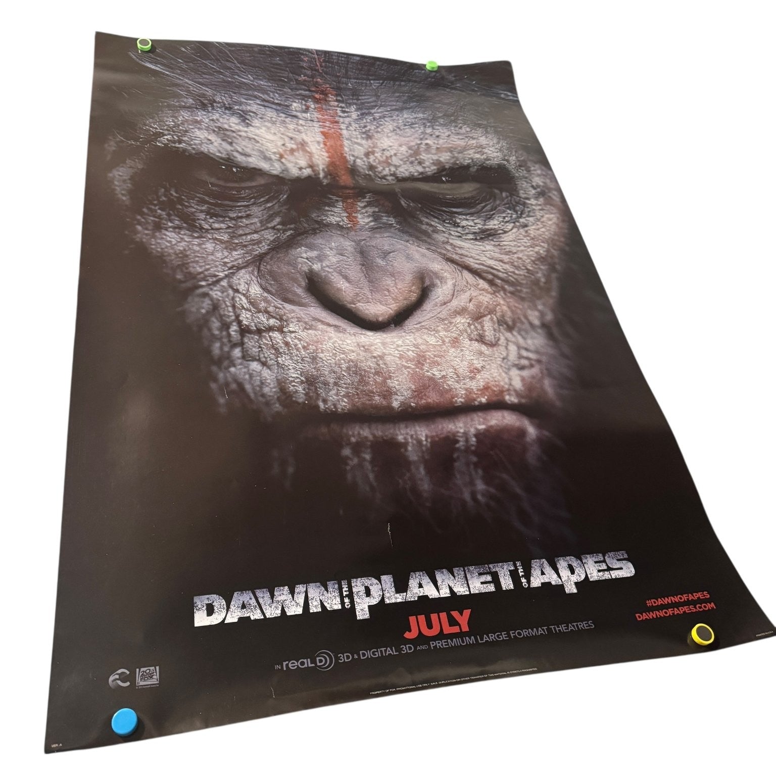 Dawn of the Planet of the Apes 2014 Original Double Sided One-Sheet Movie Poster