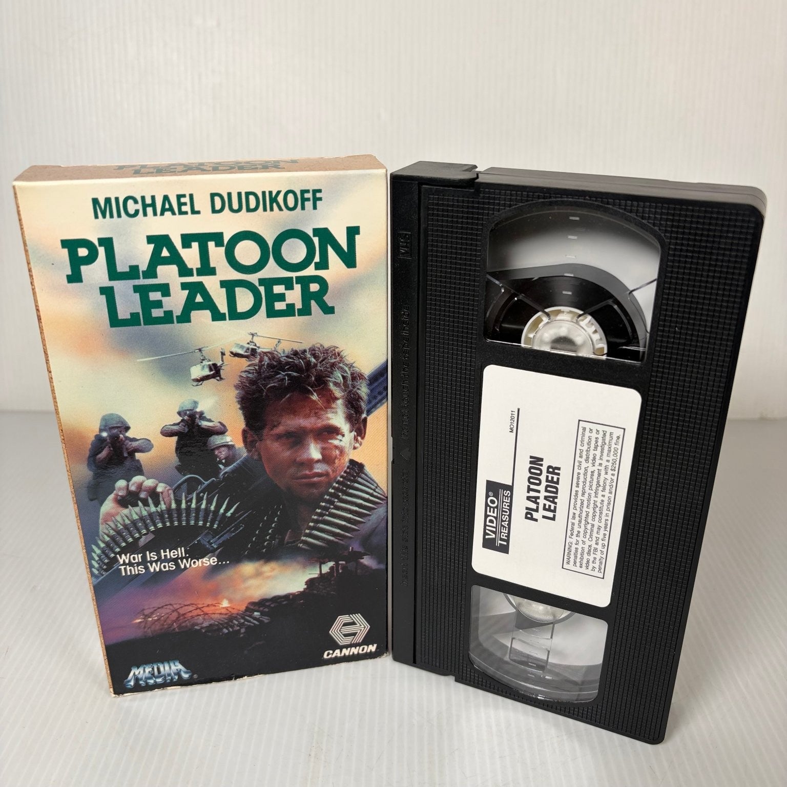 Platoon Leader VHS 1988 War Action Michael Dudikoff Video Treasures Cannon Media