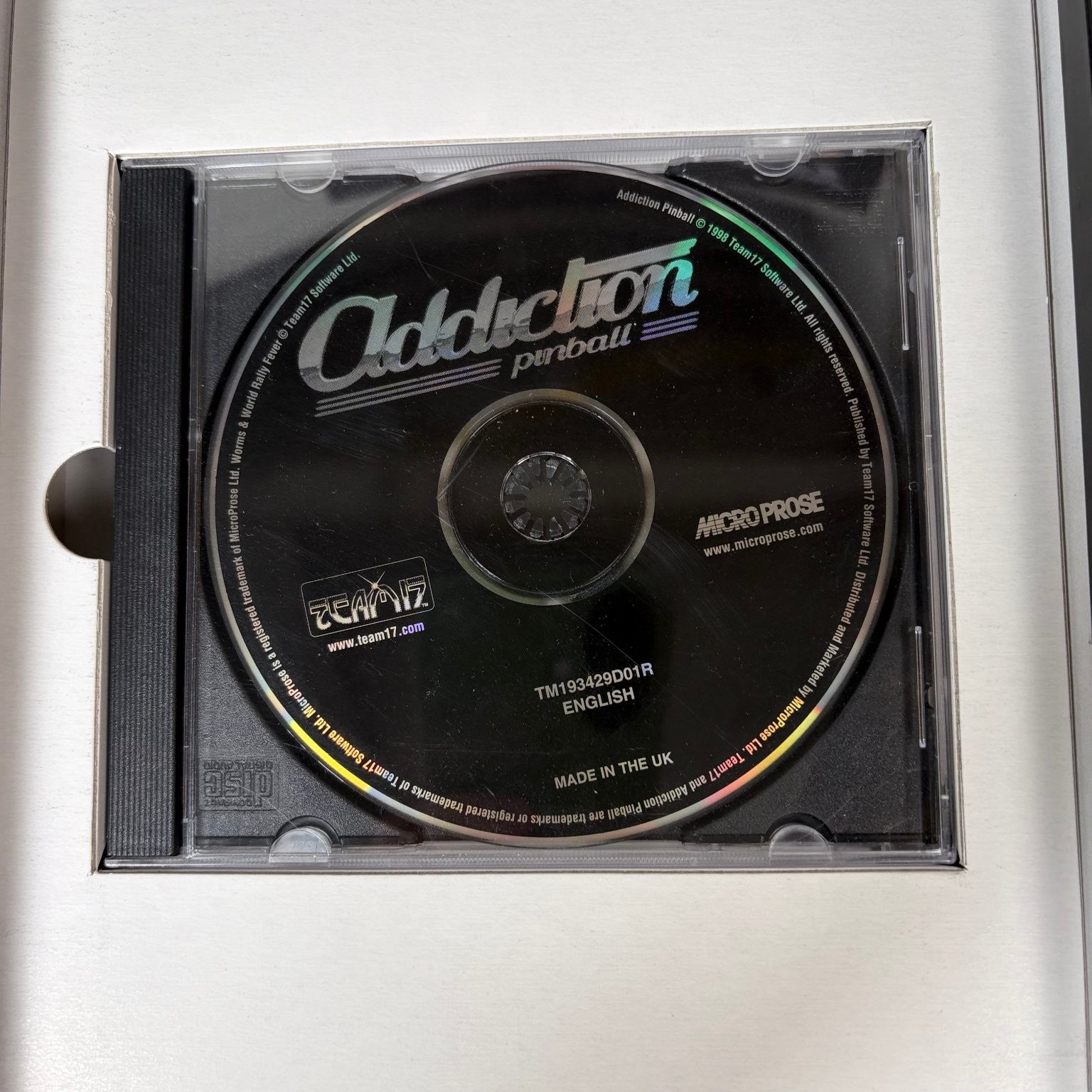 Addiction Pinball Big Box PC CD-ROM Video Game Worms World Rally Fever