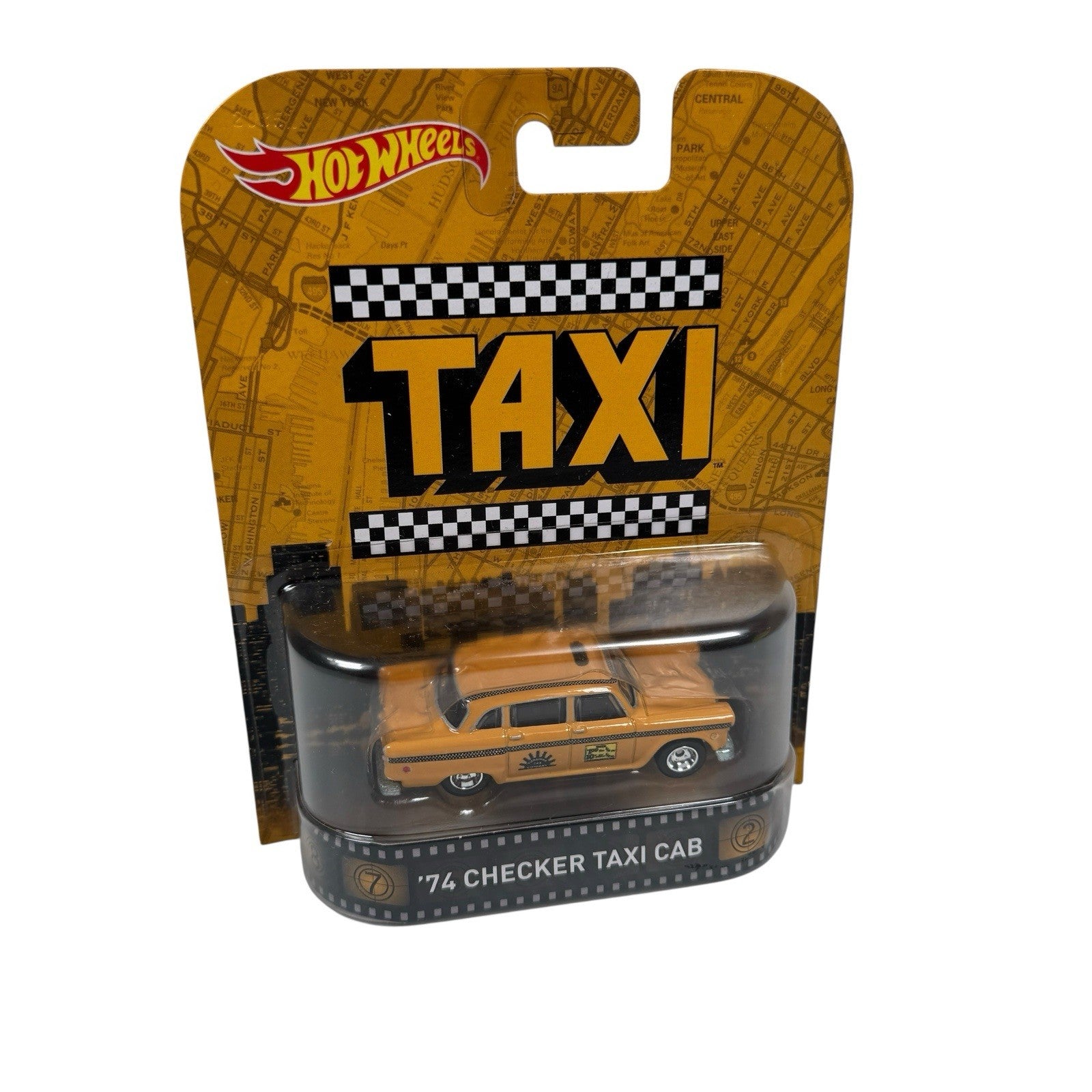 2016 Hot Wheels Retro Entertainment TAXI Movie '74 Checker Taxi Cab Yellow