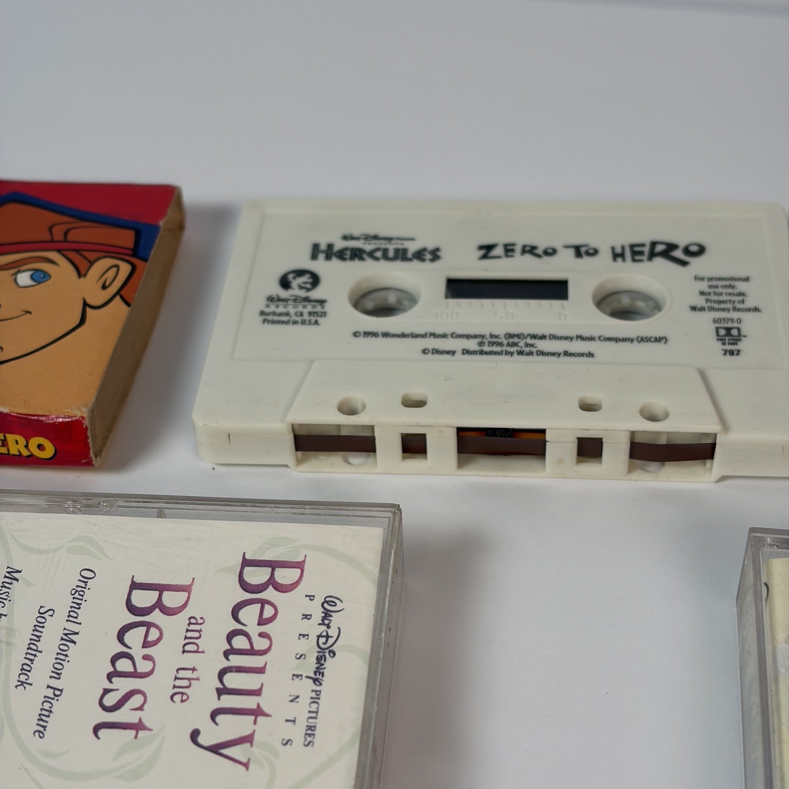 Walt Disney Cassette Lot Hercules Aladdin Beauty Beast Fantasia Soundtrack